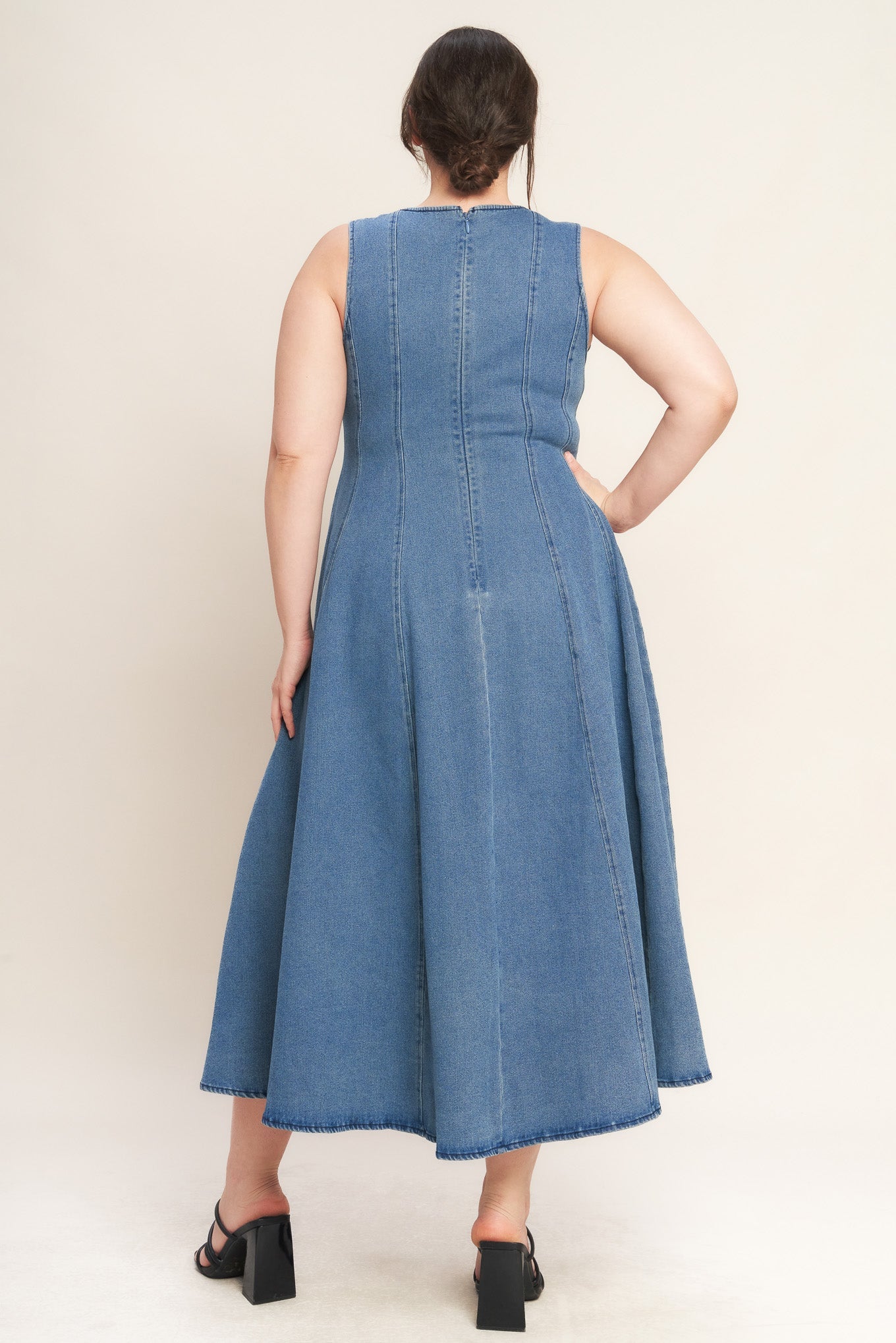 Flying Tomato Stars Ahead Denim Midi Dress