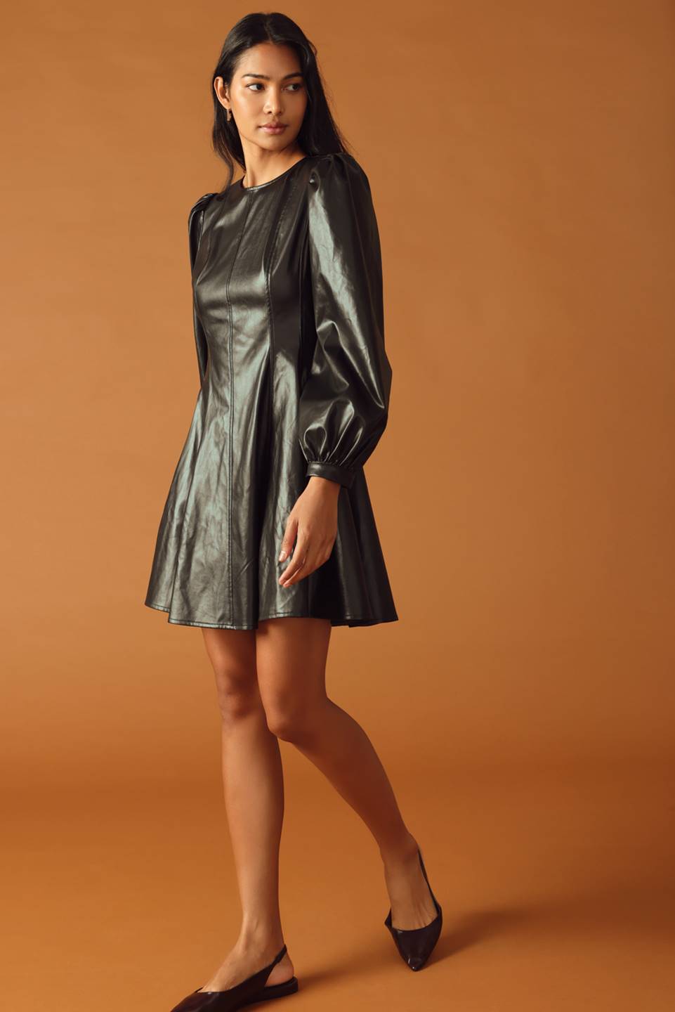Flying Tomato Change of Pace Faux Leather Mini Dress