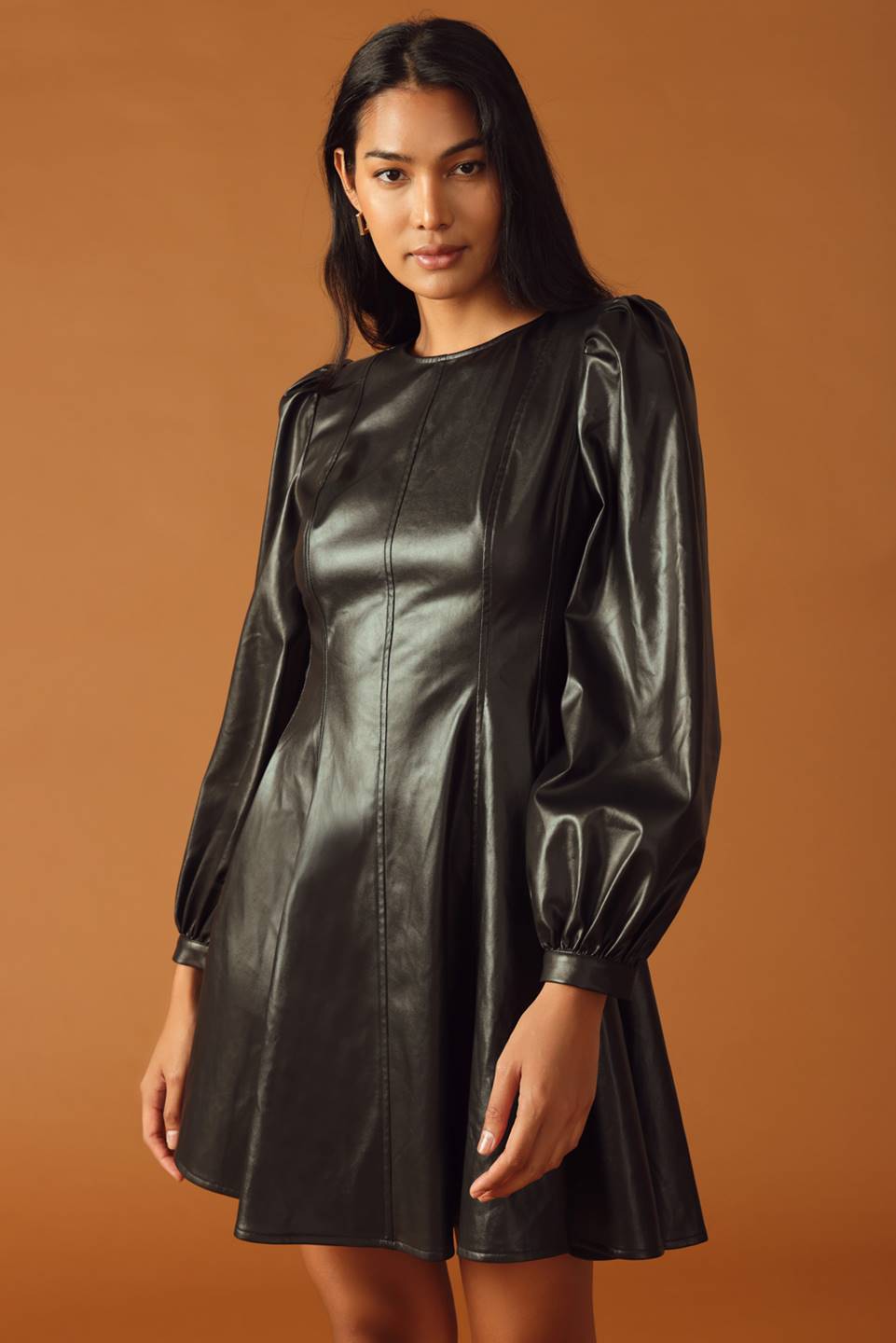 mini black western dress CHANGE OF PACE FAUX LEATHER MINI DRESS l FLYING TOMATO Black / S