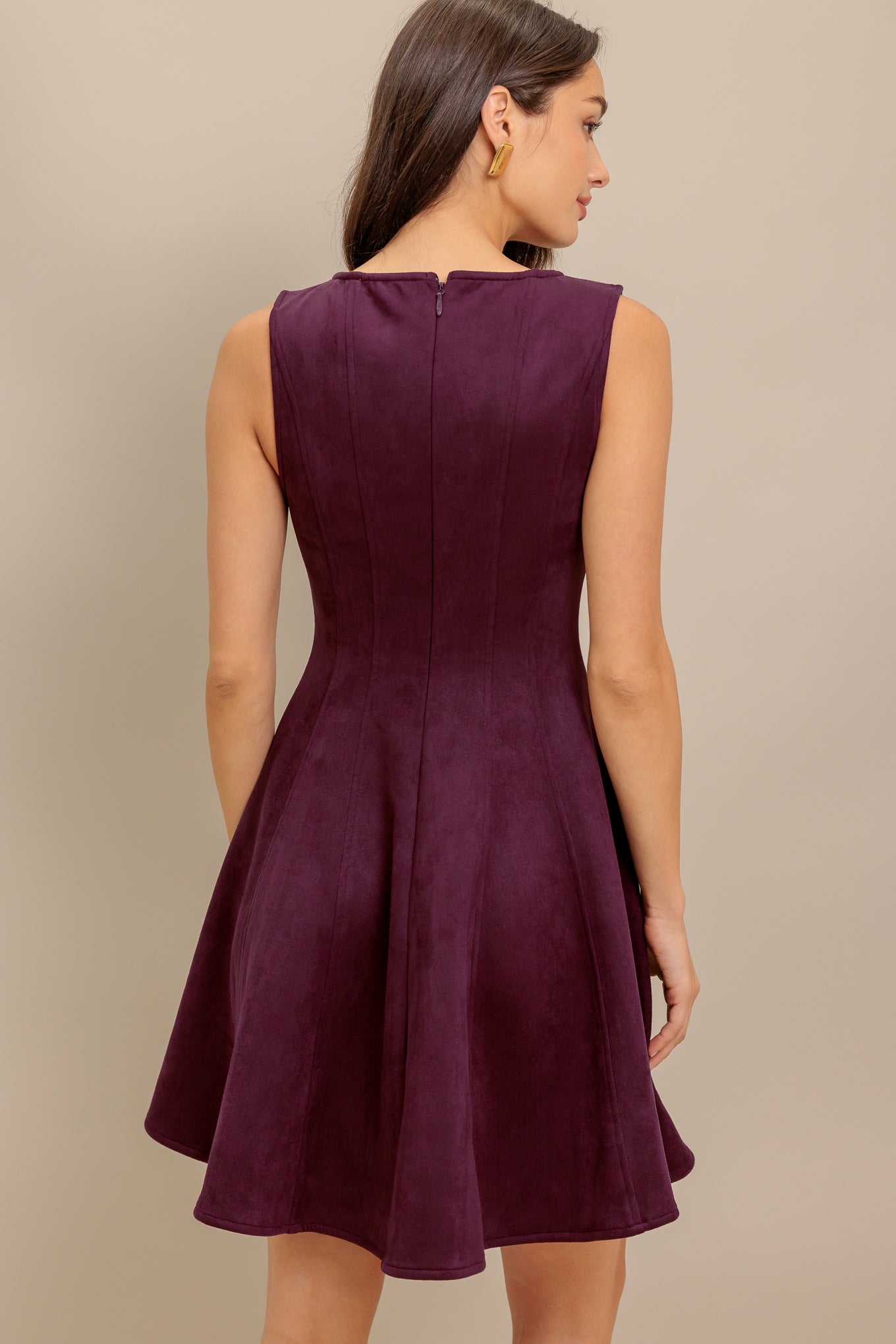 WINE IN THE Sun FAUX SUEDE MINI DRESS L FLYING TOMATO BURGUNDY / L WINE IN THE Sun FAUX SUEDE MINI DRESS L FLYING TOMATO BURGUNDY / L