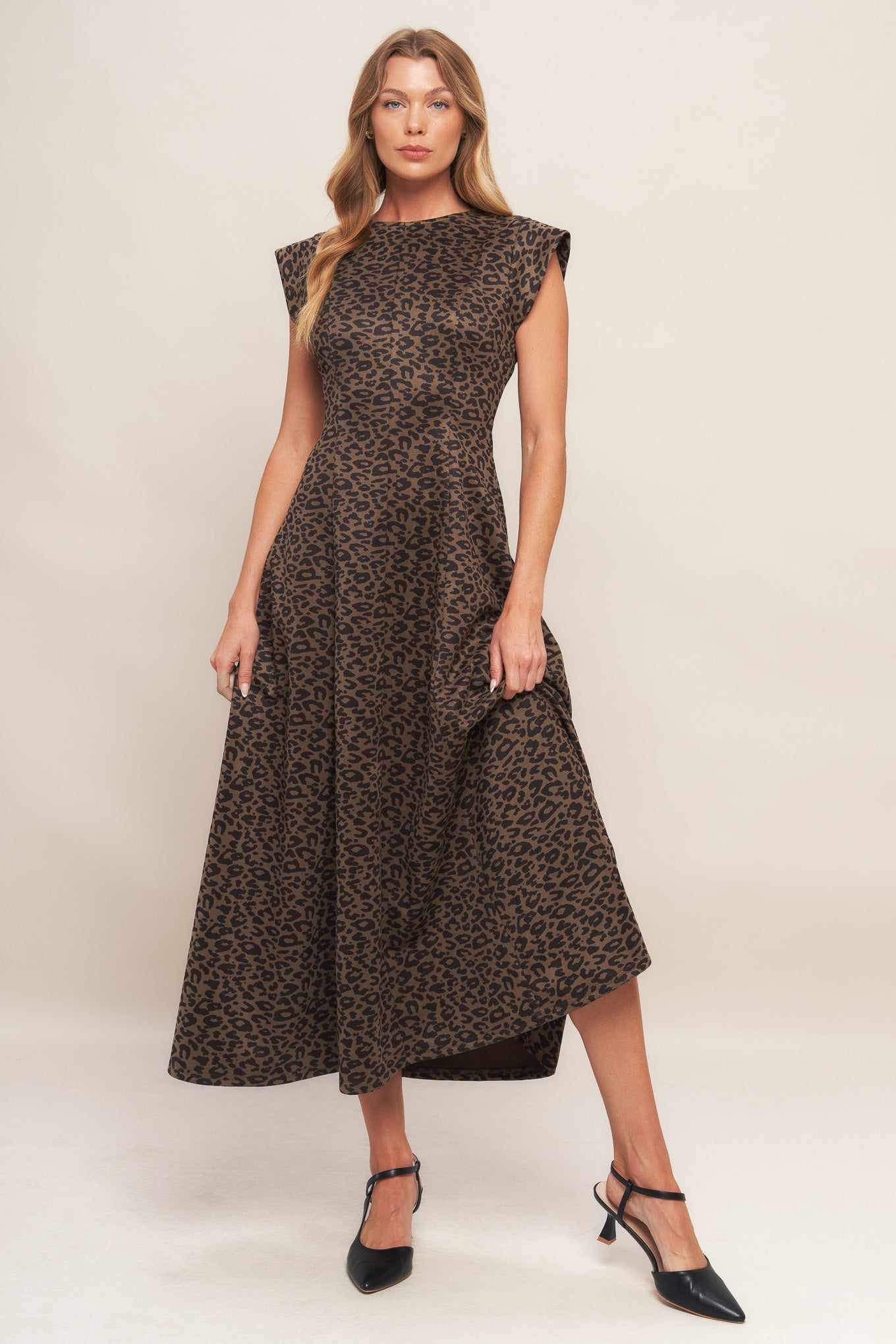 URBAN JUNGLE GLAM SUEDED KNIT MIDI DRESS L Flying Tomato LEOPARD / L URBAN JUNGLE GLAM SUEDED KNIT MIDI DRESS L Flying Tomato LEOPARD / L