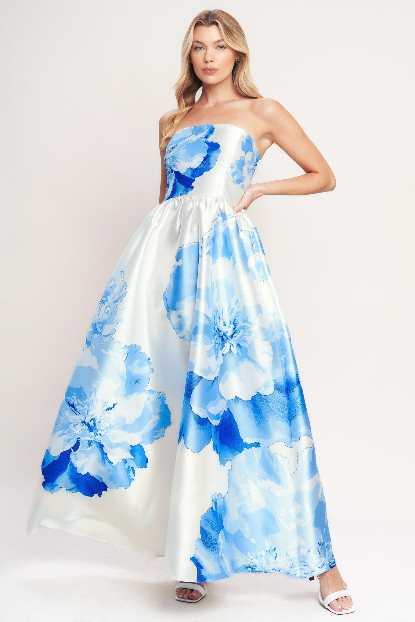 Flying Tomato Luxe Peony Woven Maxi Dress