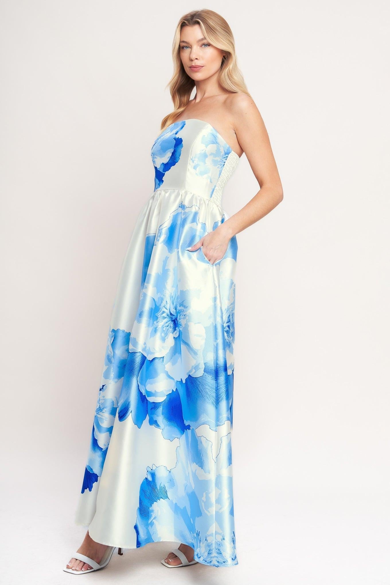 Flying Tomato Luxe Peony Woven Maxi Dress