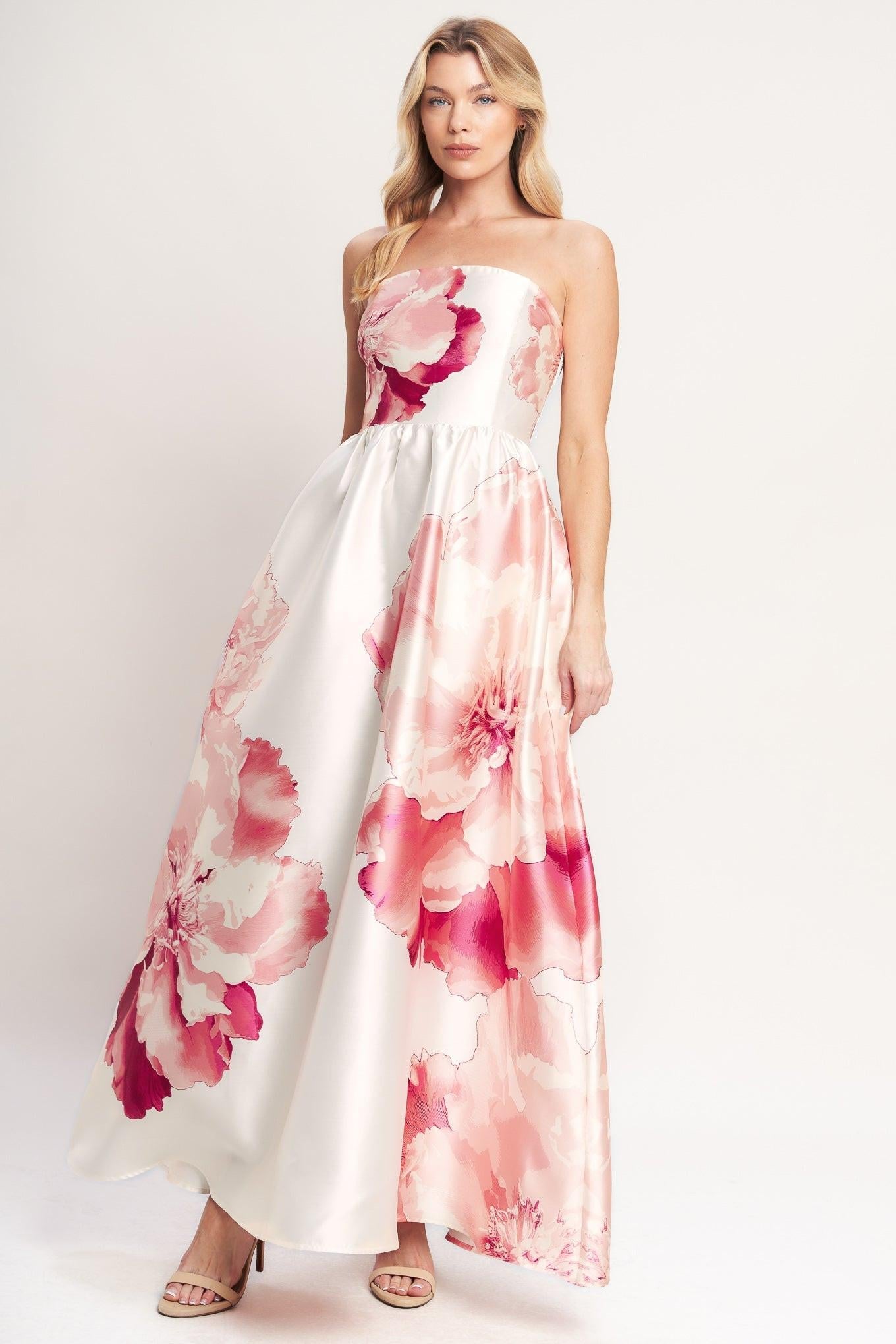 Flying Tomato Luxe Peony Woven Maxi Dress