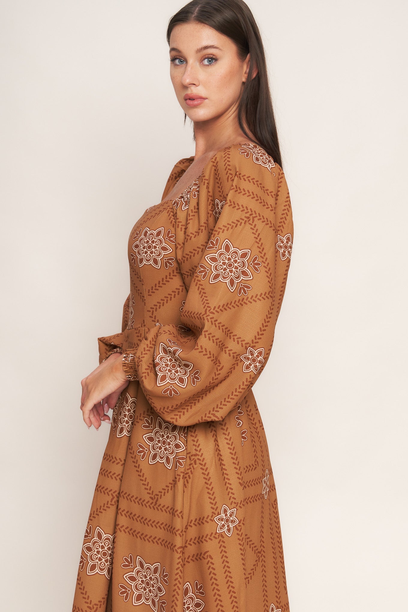 Flying Tomato Southwest Squares Woven Midi Dress