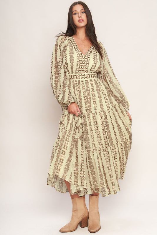 Flying Tomato Tribal Whisper Woven Midi Dress