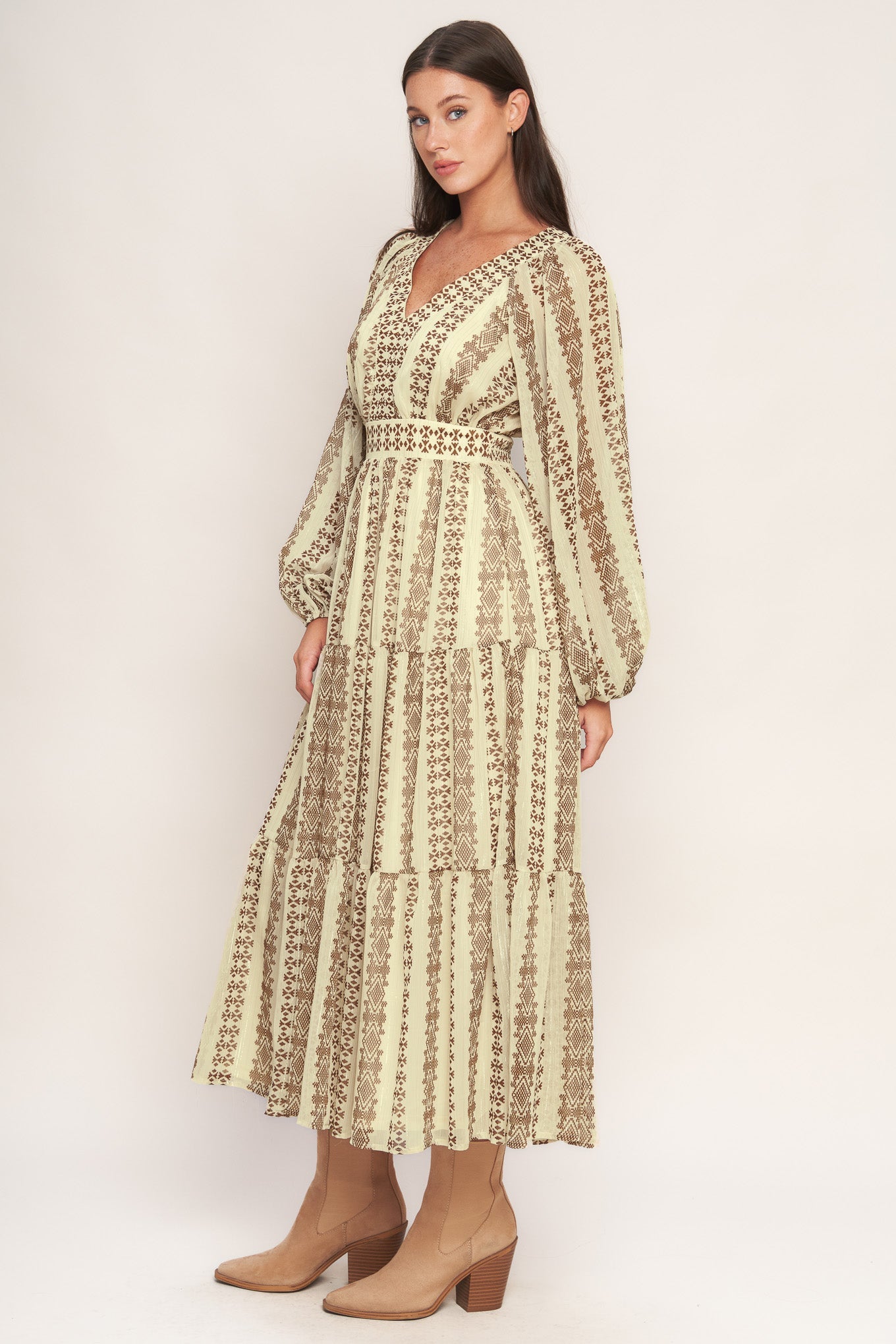 Flying Tomato Tribal Whisper Woven Midi Dress