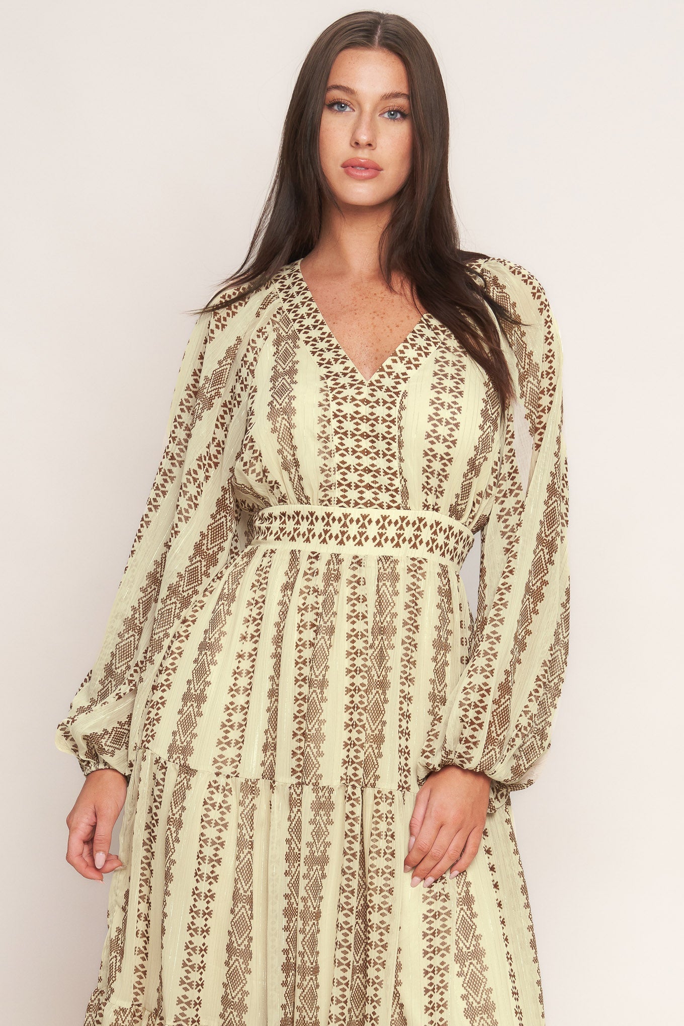 Flying Tomato Tribal Whisper Woven Midi Dress