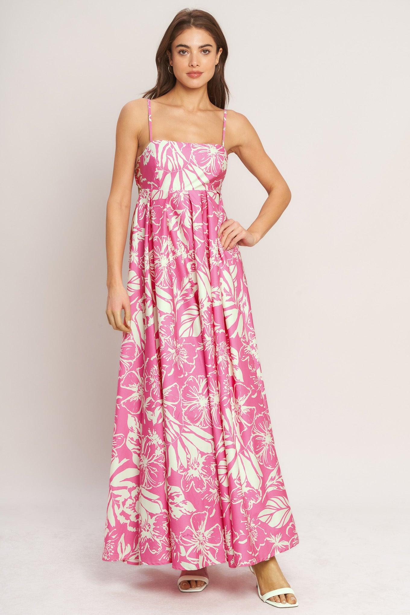 Flying Tomato Summer Heat Floral Woven Maxi Dress