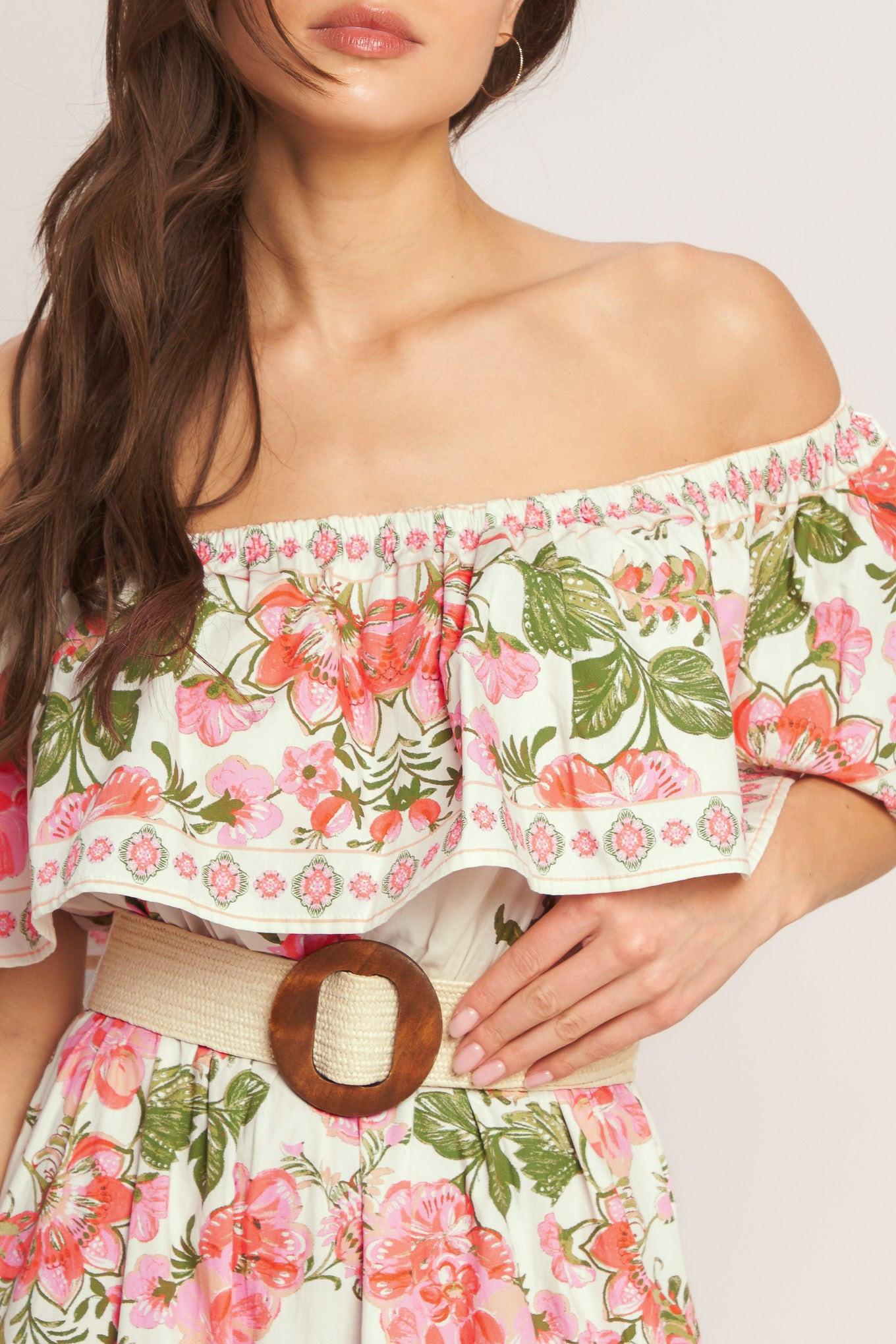 Flying Tomato Sweet Escape Off Shoulder Maxi Dress