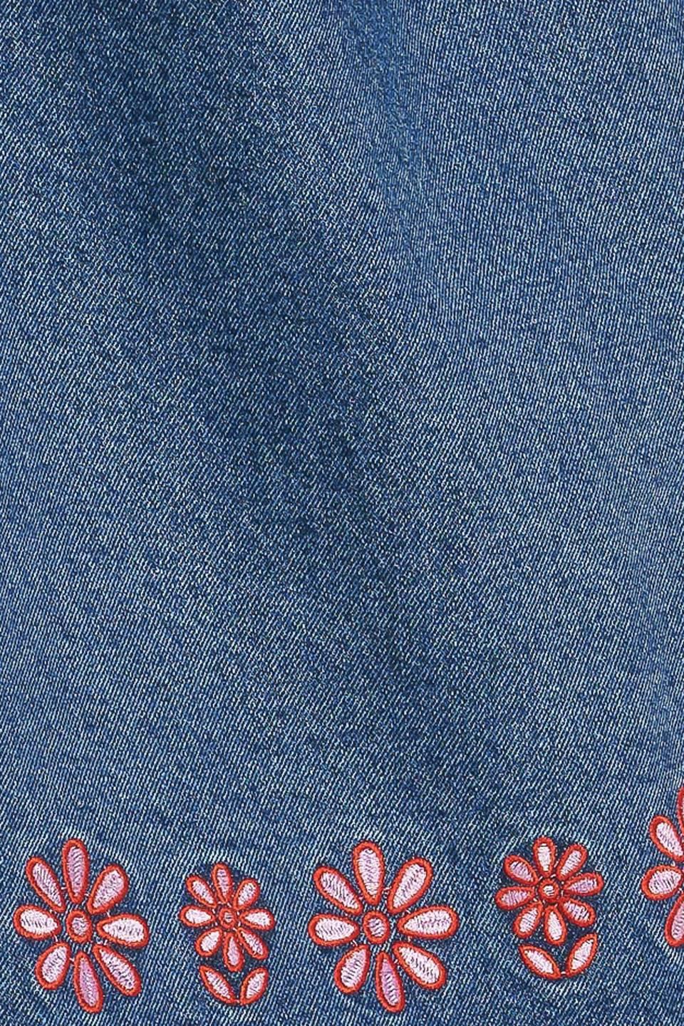 Flying Tomato Artisan-Inspired Denim Mini Shift Dress
