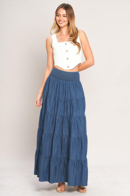 Flying Tomato Summer Simplicity Lightweight Maxi Skirt