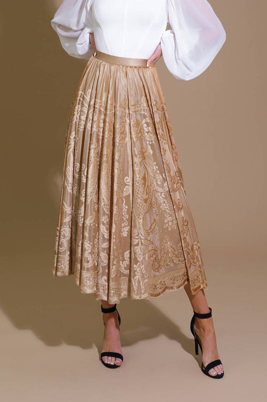 Flying Tomato EASE MY MIND VELVET MIDI SKIRT Choice of Colors