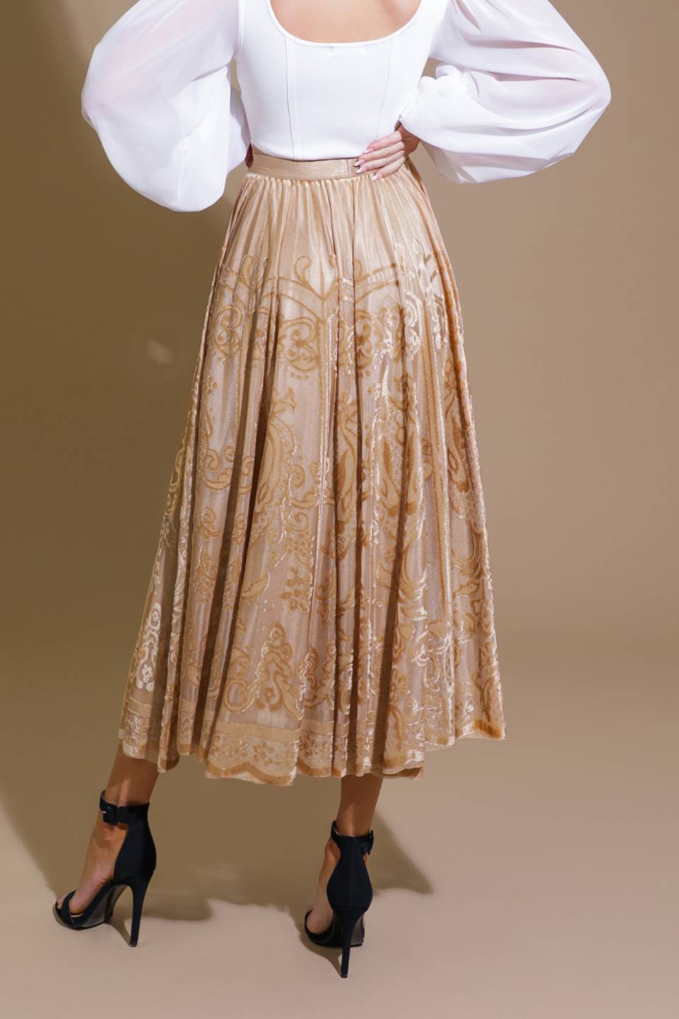 Flying Tomato EASE MY MIND VELVET MIDI SKIRT Choice of Colors