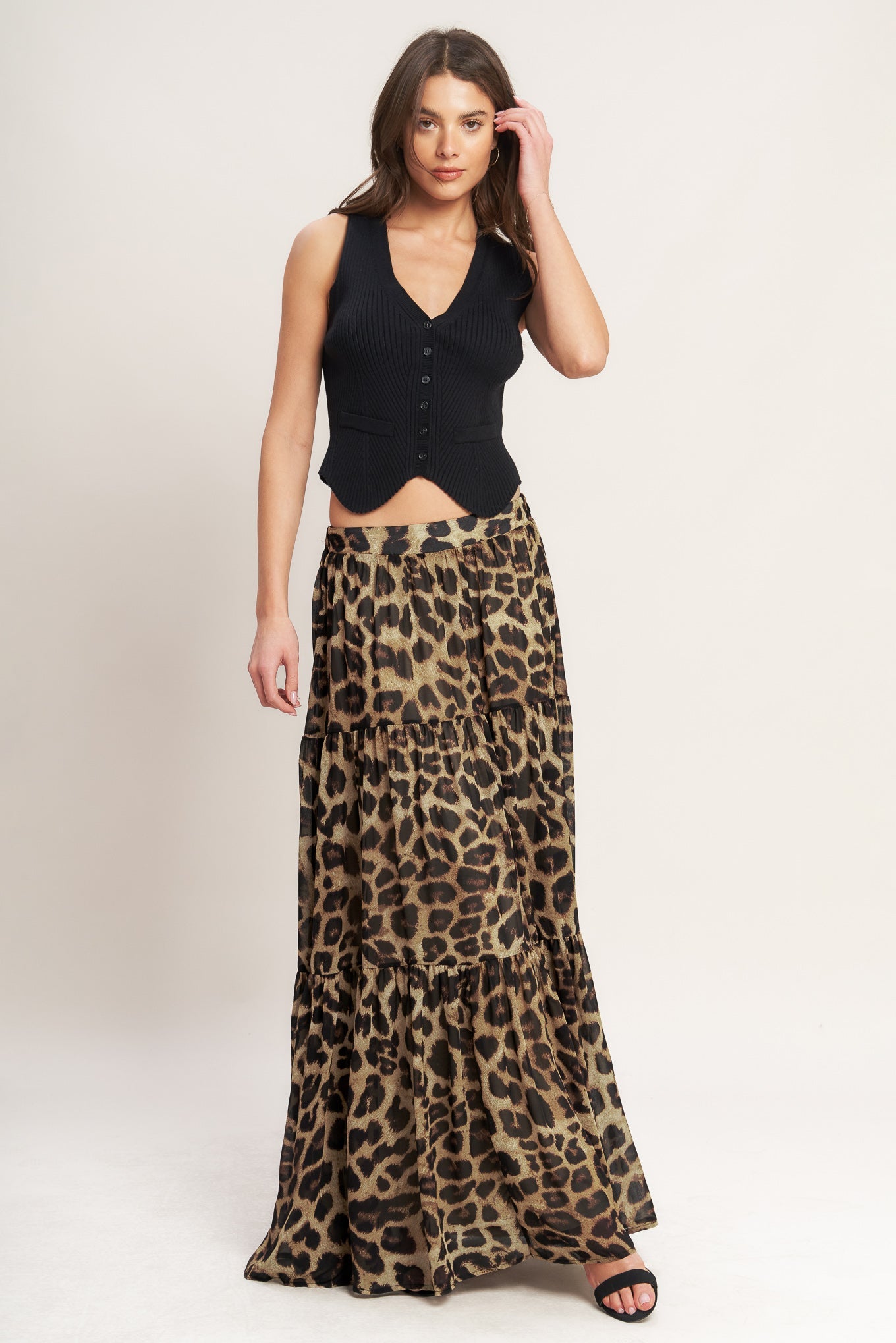 Flying Tomato Seasonless Styling Woven Maxi Skirt