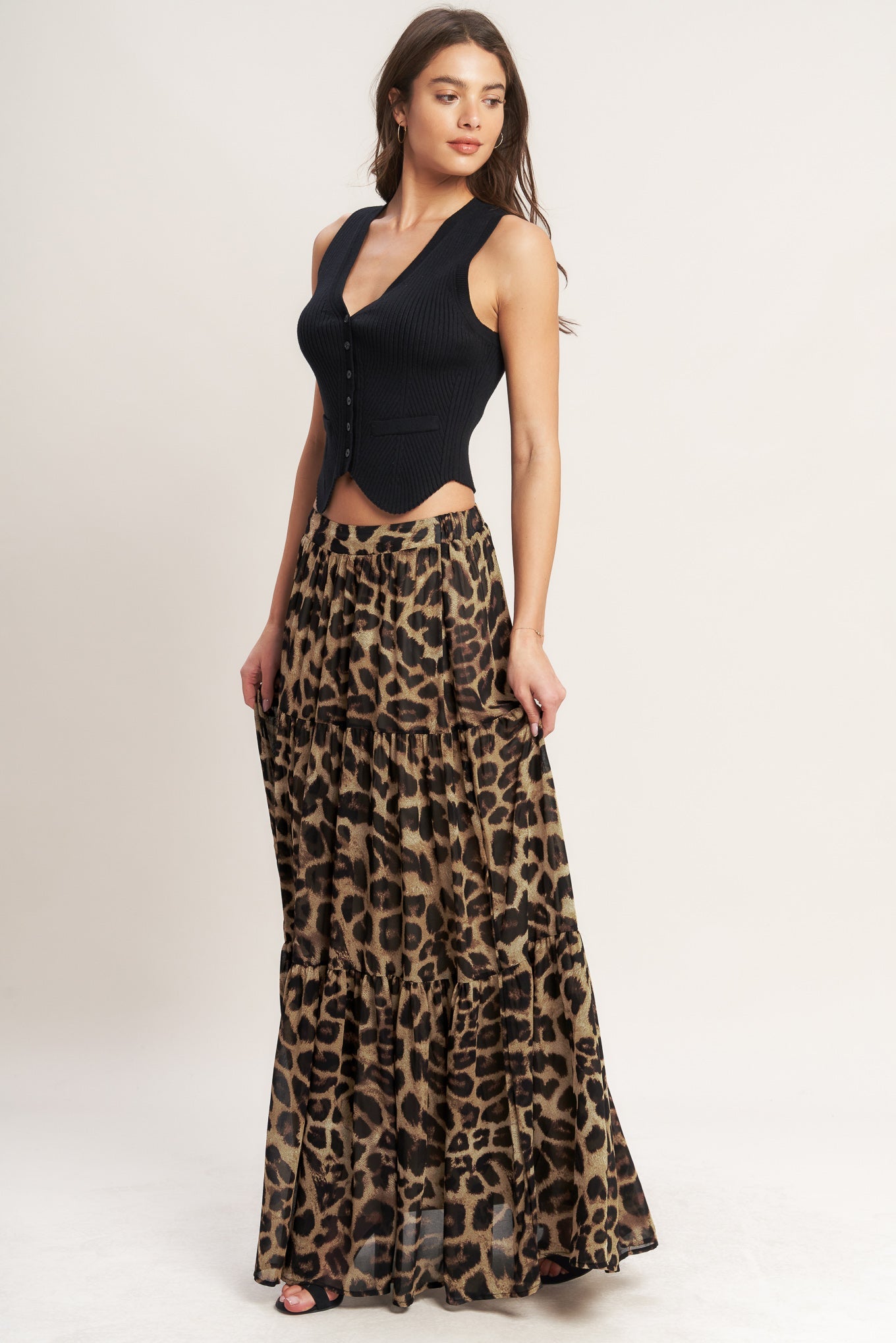 Flying Tomato Seasonless Styling Woven Maxi Skirt