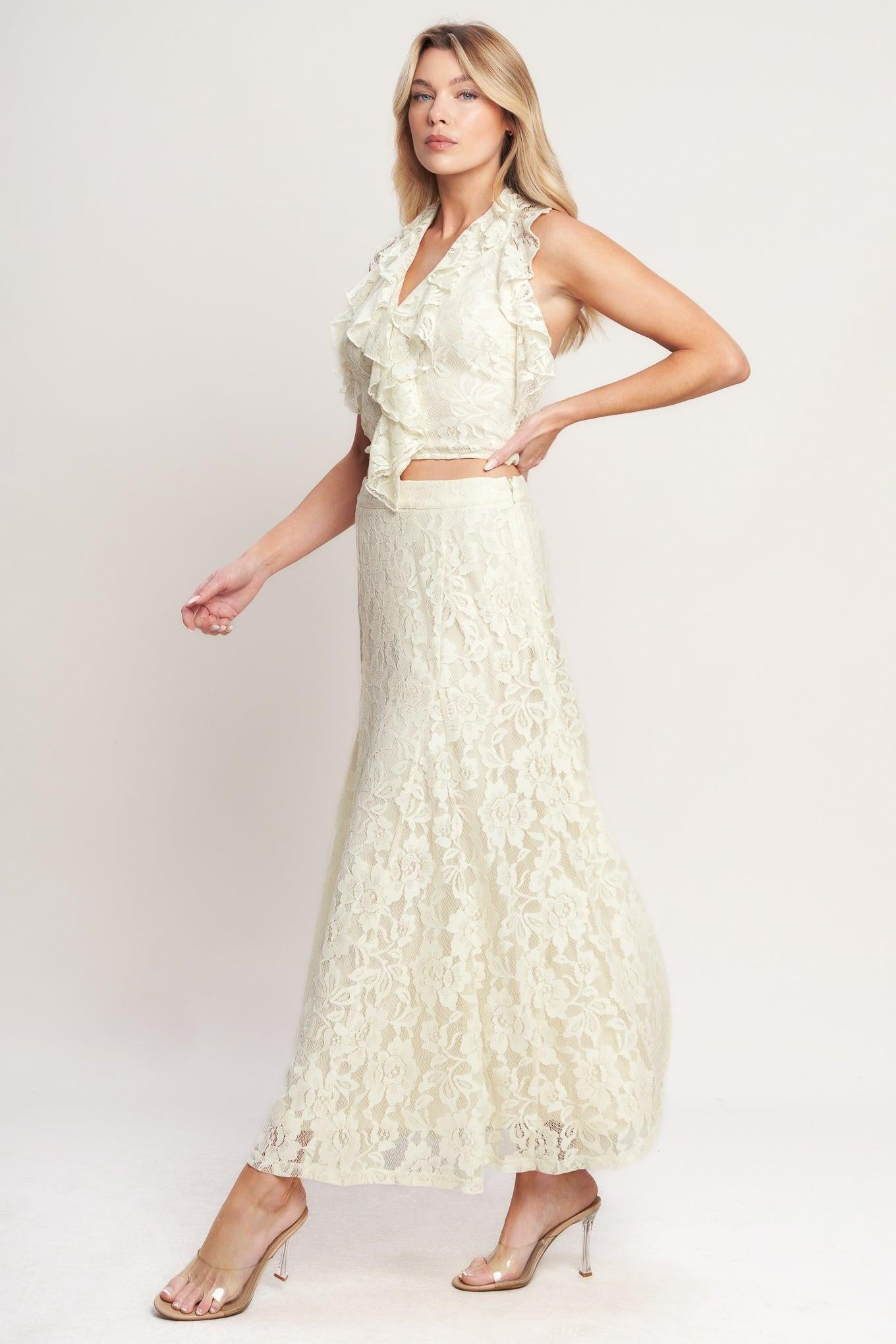 Flying Tomato Ballet Muse Woven Lace Skirt