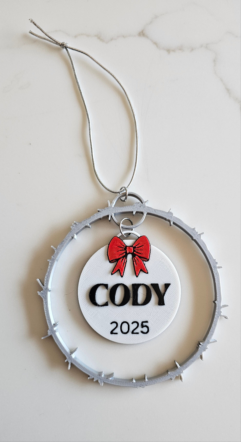 3D Print Personalized Western Barbwire Gift Favor Ornament