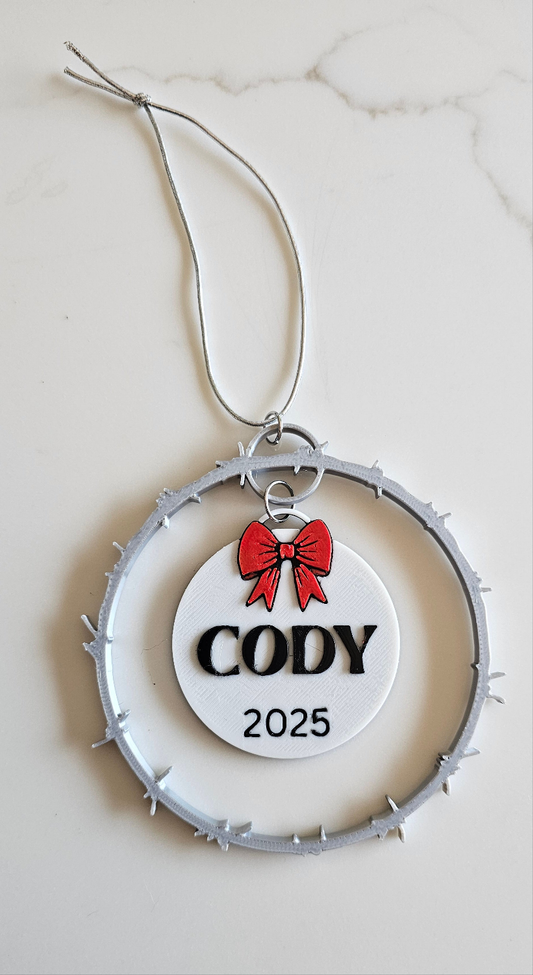 3D Print Personalized Western Barbwire Gift Favor Ornament