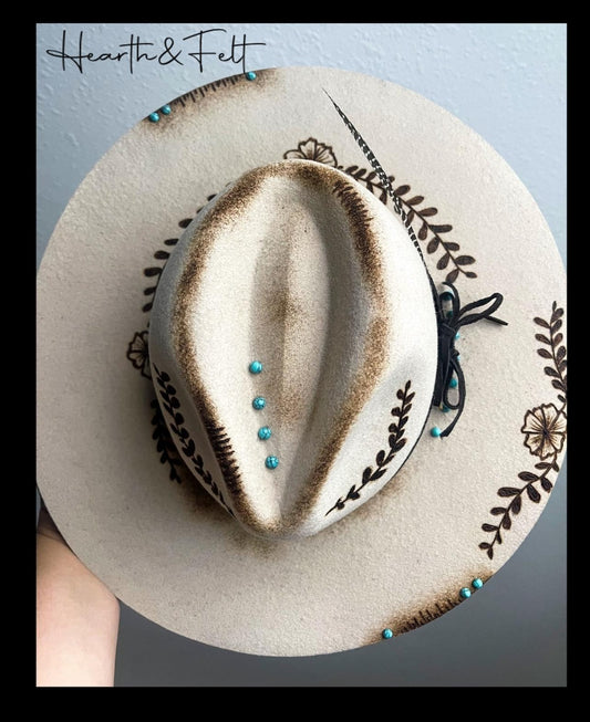 The Simple Girl Hand Burnt Wool Felt Hat