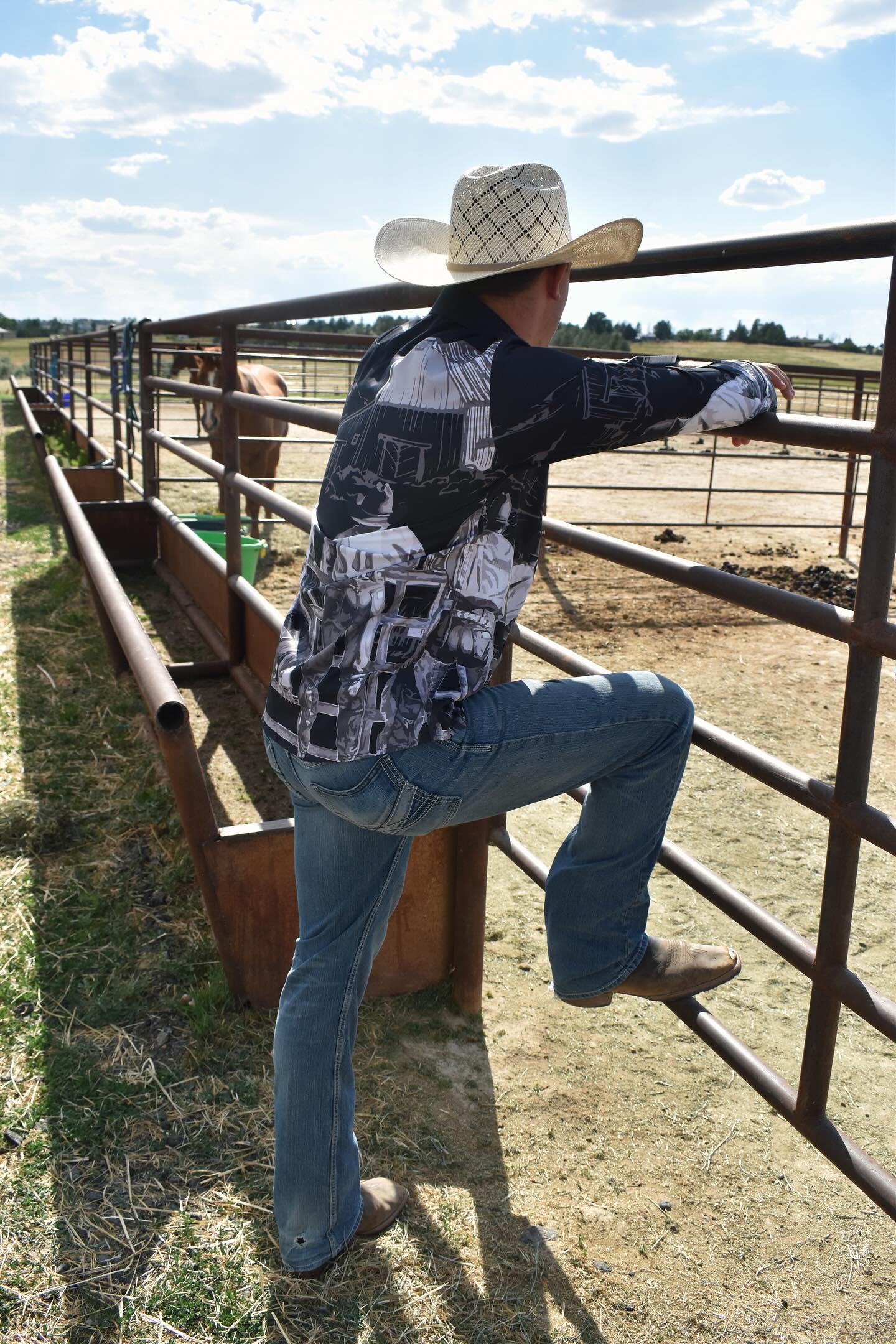 Sepia Cowboy Ranch Long Sleeve Button Up Arena Shirt