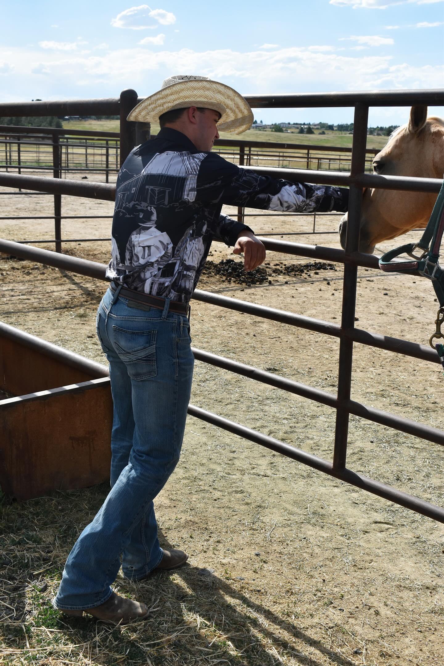 Sepia Cowboy Ranch Long Sleeve Button Up Arena Shirt