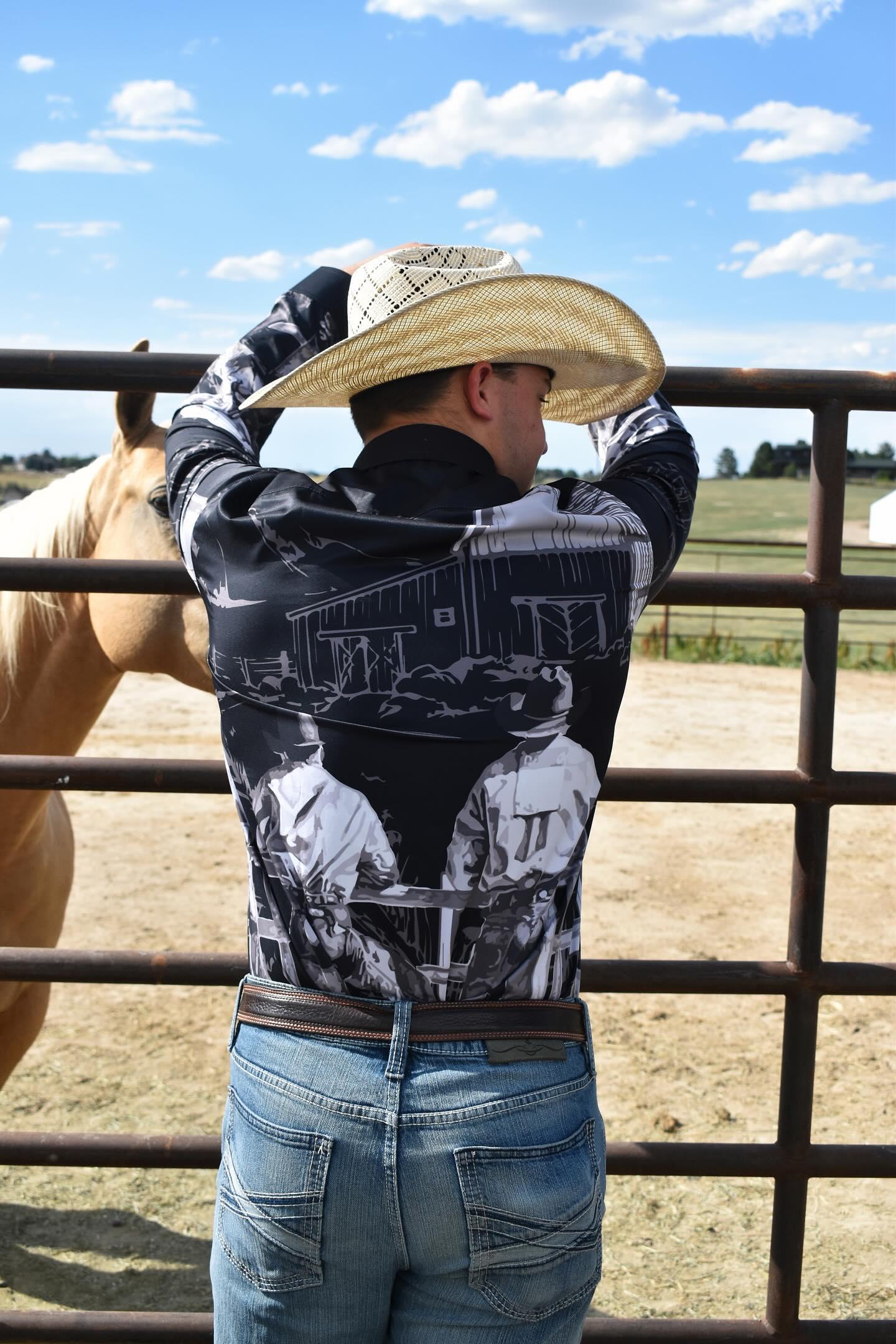 Sepia Cowboy Ranch Long Sleeve Button Up Arena Shirt