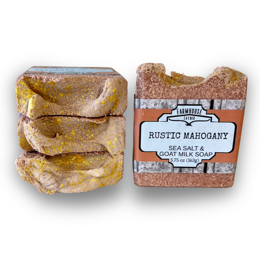 Farmhouse Lather Rustic Mahogany Sea Salt Bar