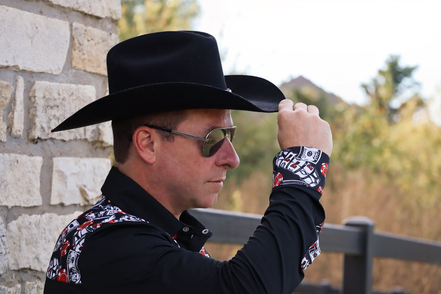 Mens Risky Business Pearl Snap Rodeo Unisex Shirt