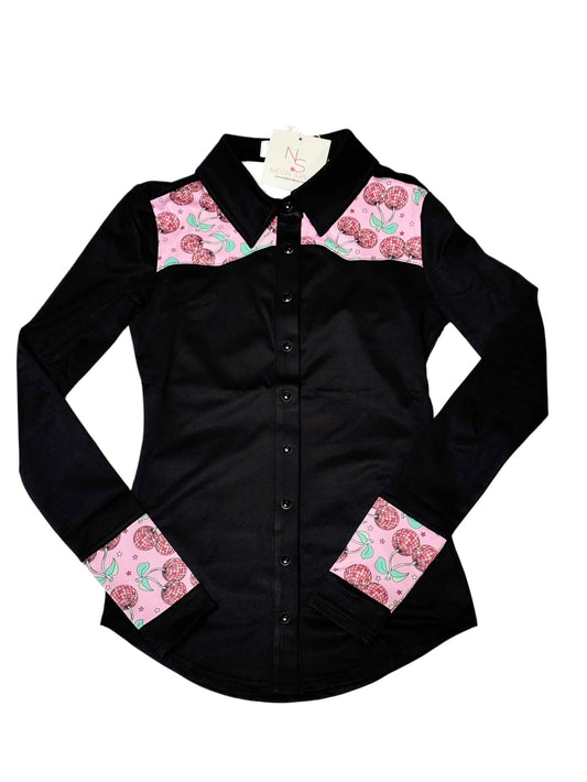 Cherry Groove Girls Western Pearl Snap Rodeo Shirt