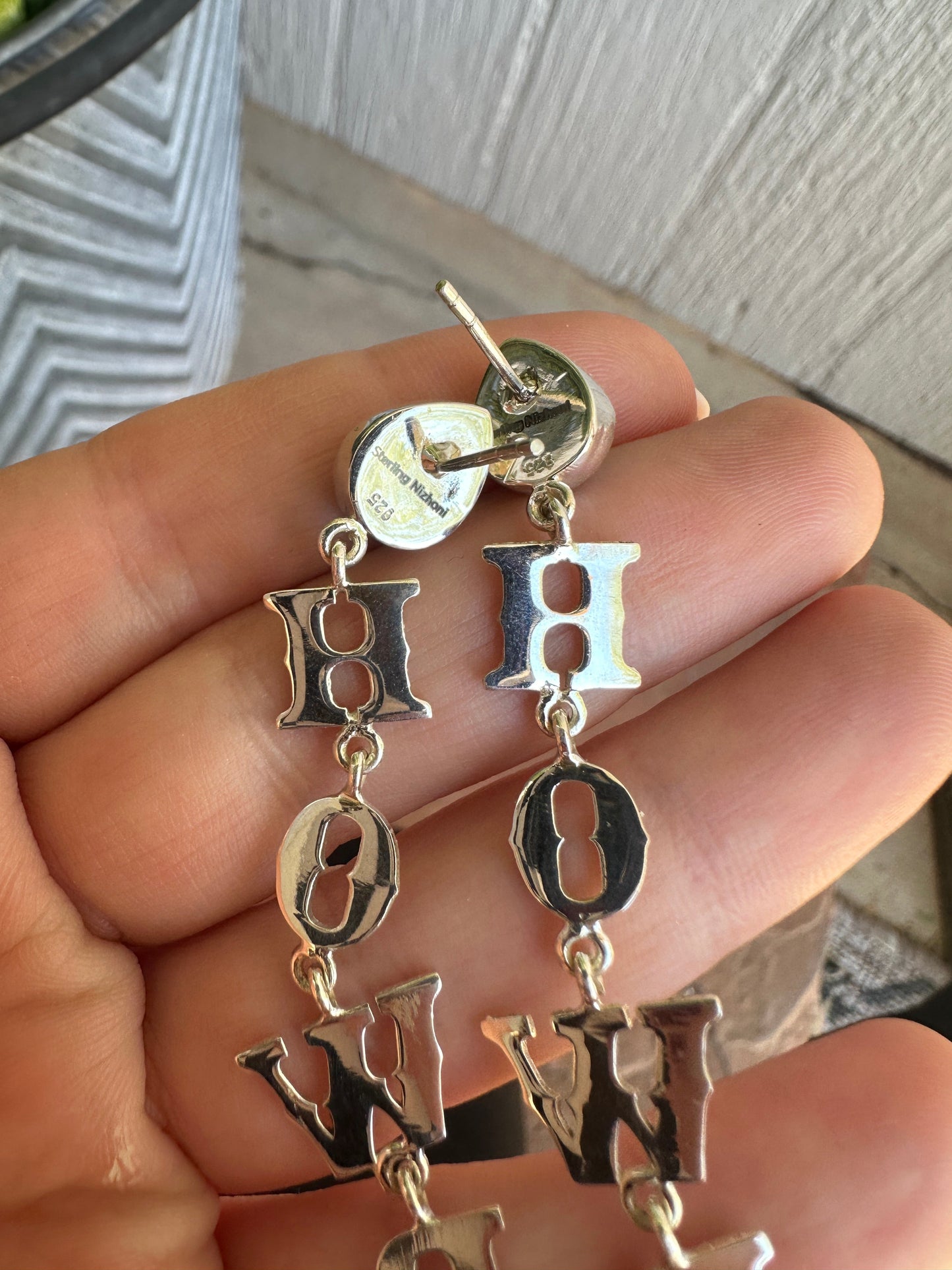 HOWDY Handmade Sterling Silver Natural Turquoise Earrings