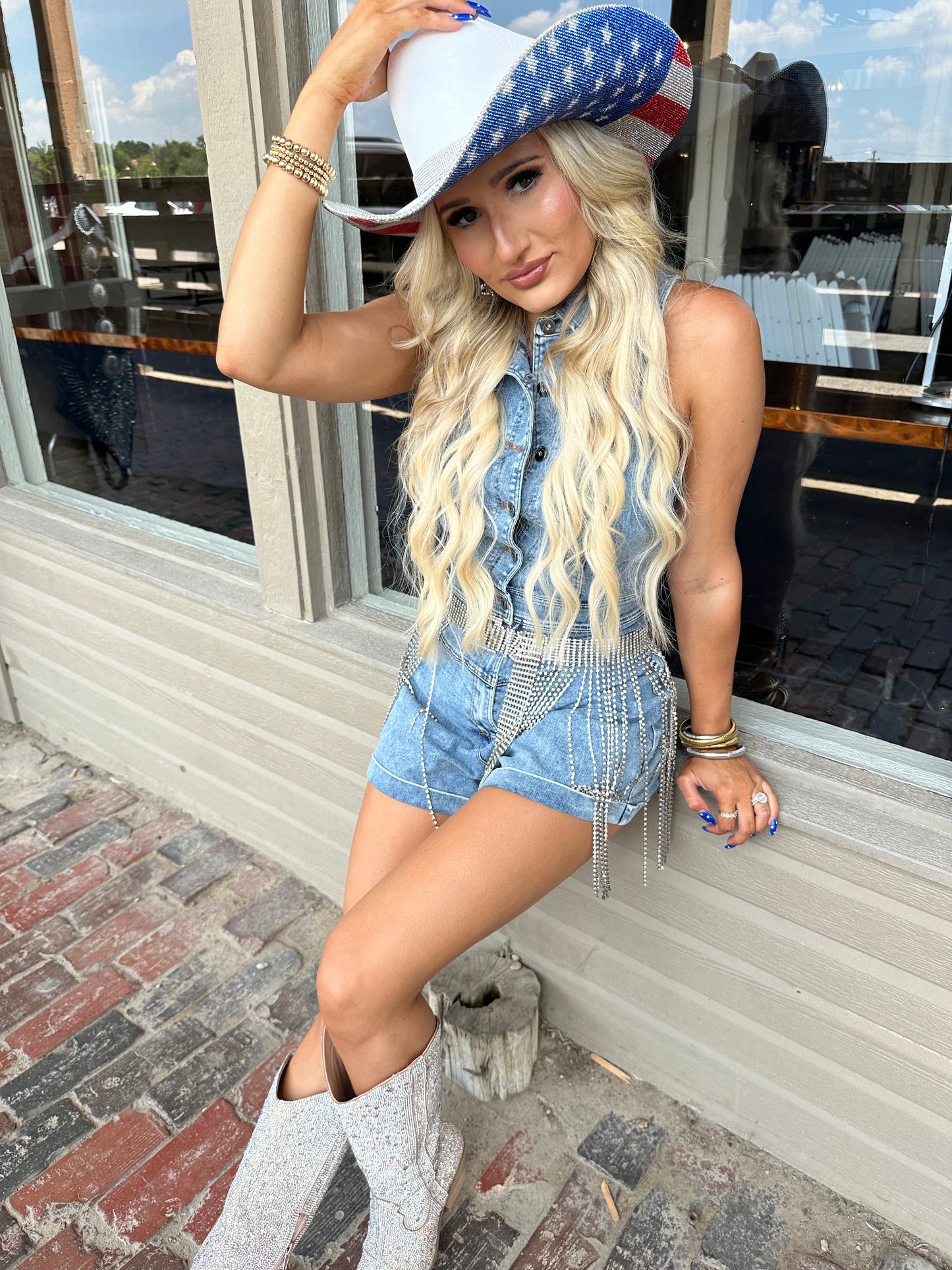 Rhinestone Cowgirl The "America" Hat - Underneath Brim Only