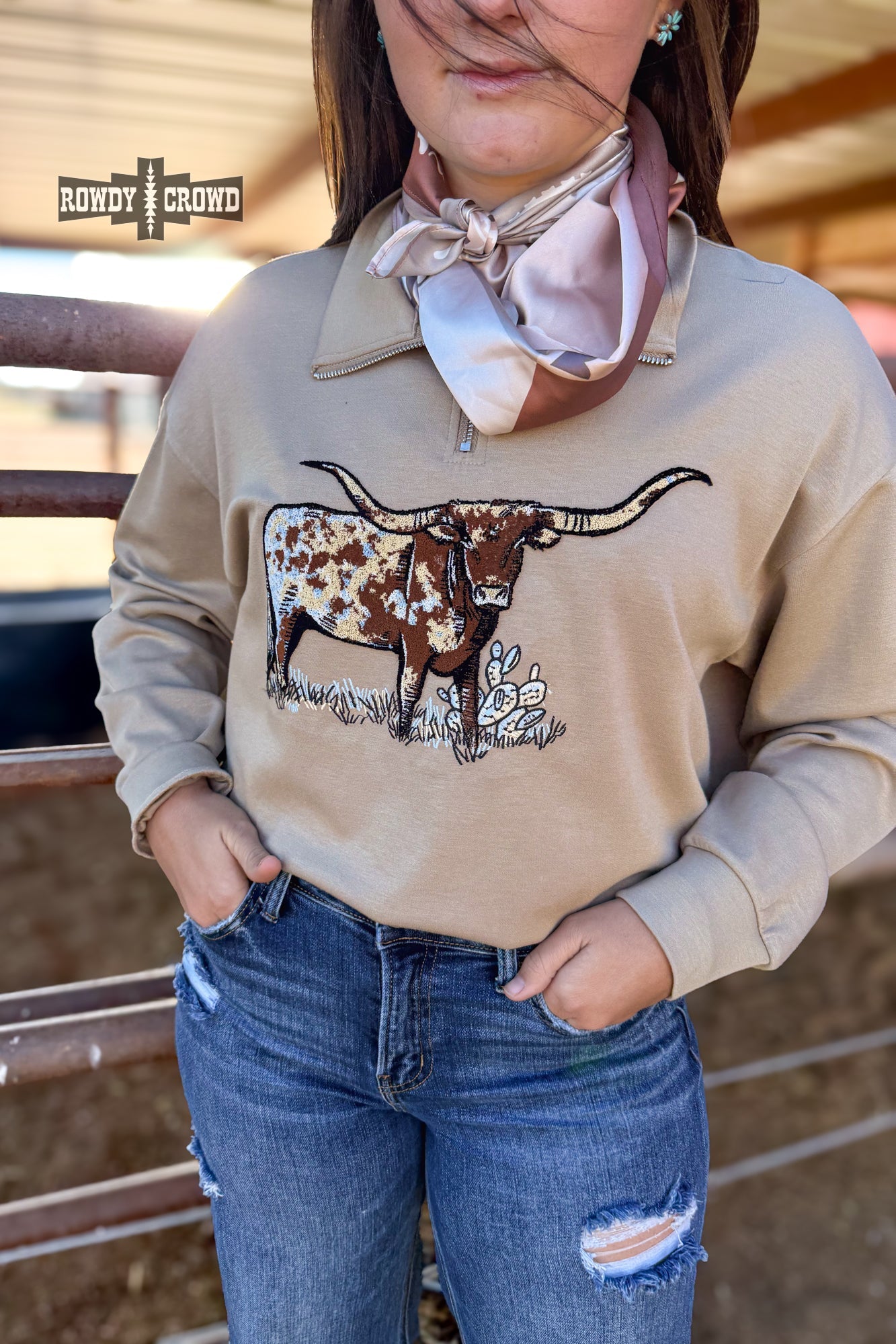TAN Lomita Longhorn Pullover