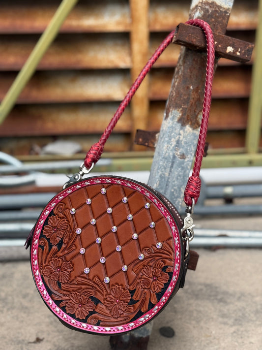 Alamo Saddlery 8" Canteen- Rhinestone Red