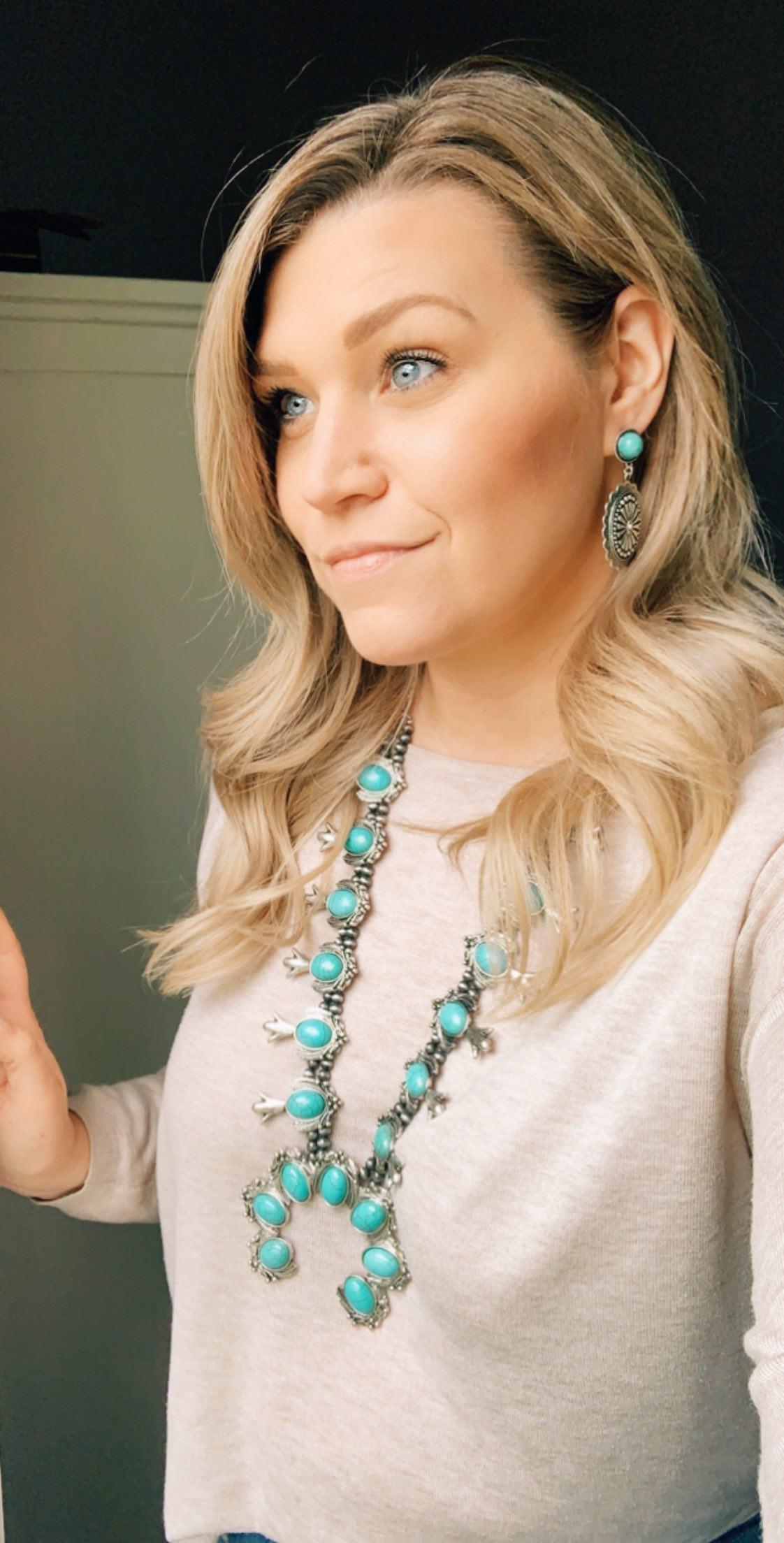 The Jackson Turquoise Squash Blossom Necklace - #wholesaleacc, blossom, cowgirl, jewelry, necklace, southwestern, southwesternjewelry, squash, turquoise, turquoisenecklace, western - Necklaces - Baha Ranch Western Wear