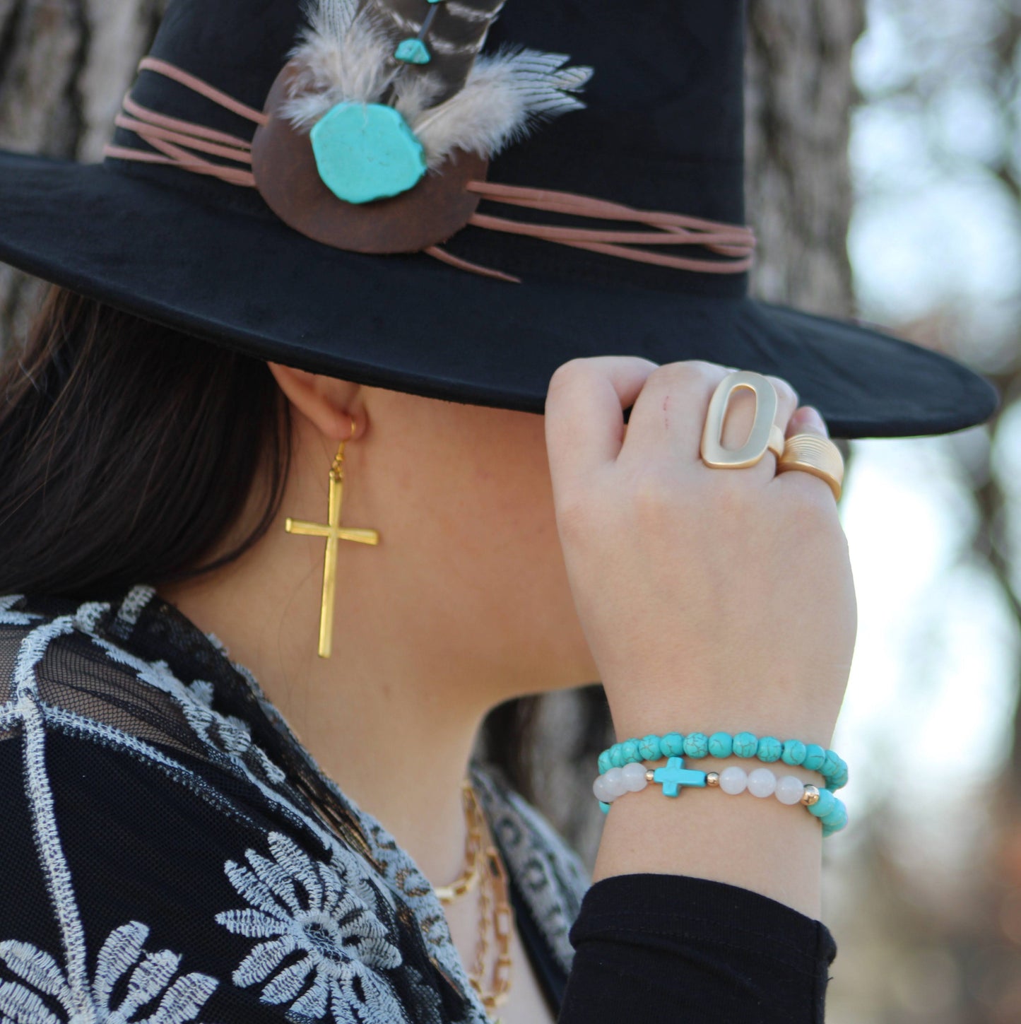The Jewelry Junkie Natural Jade and Howlite Beaded Stretch Breacelet 806w