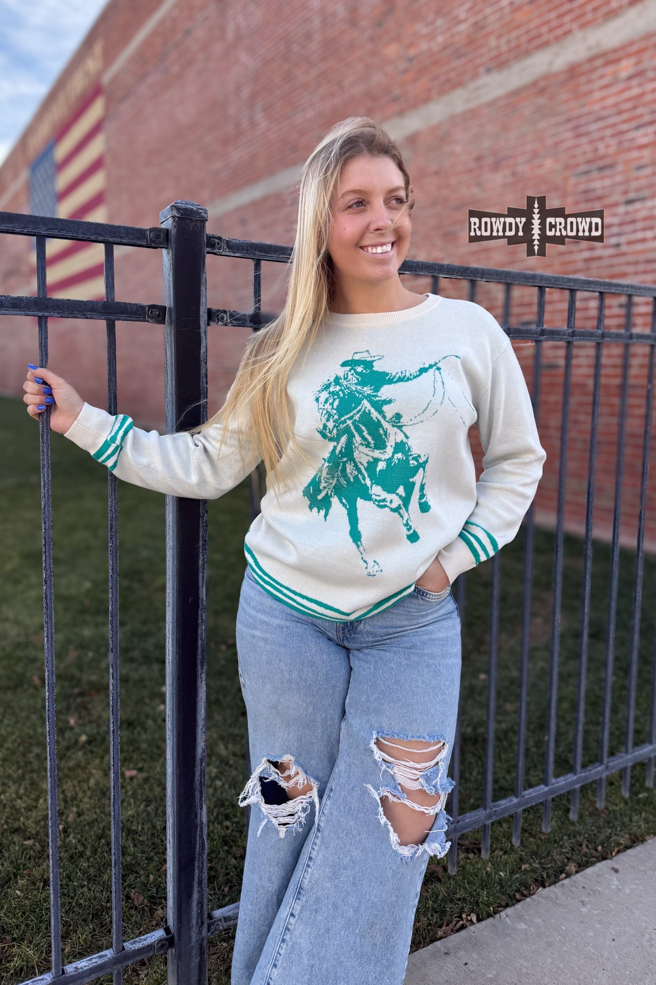 TEAL Wild & Western Sweater