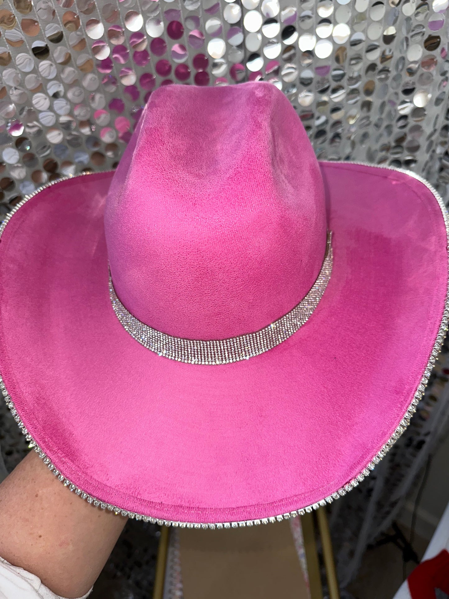 Rhinestone Cowgirl Barbie Pink Hat & Crystal Rhinestones