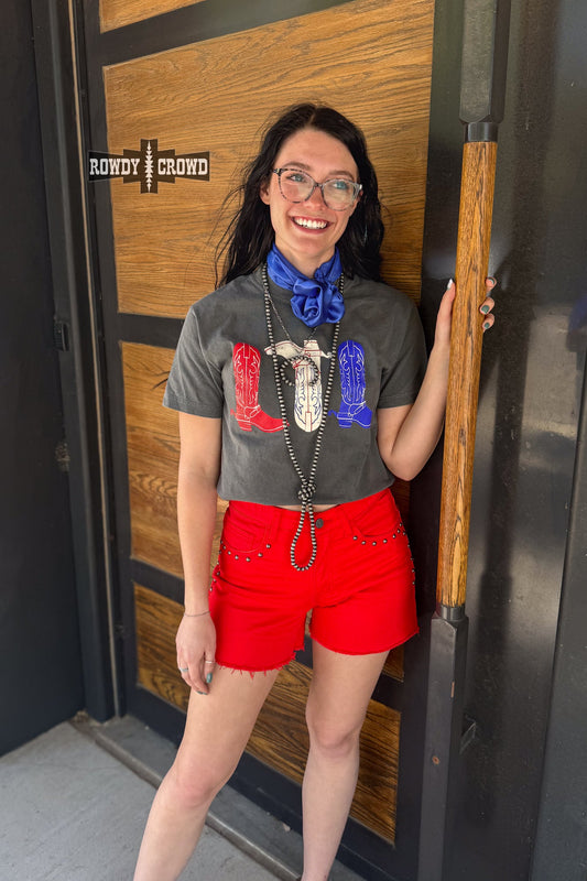 Red, White & Boots Tee