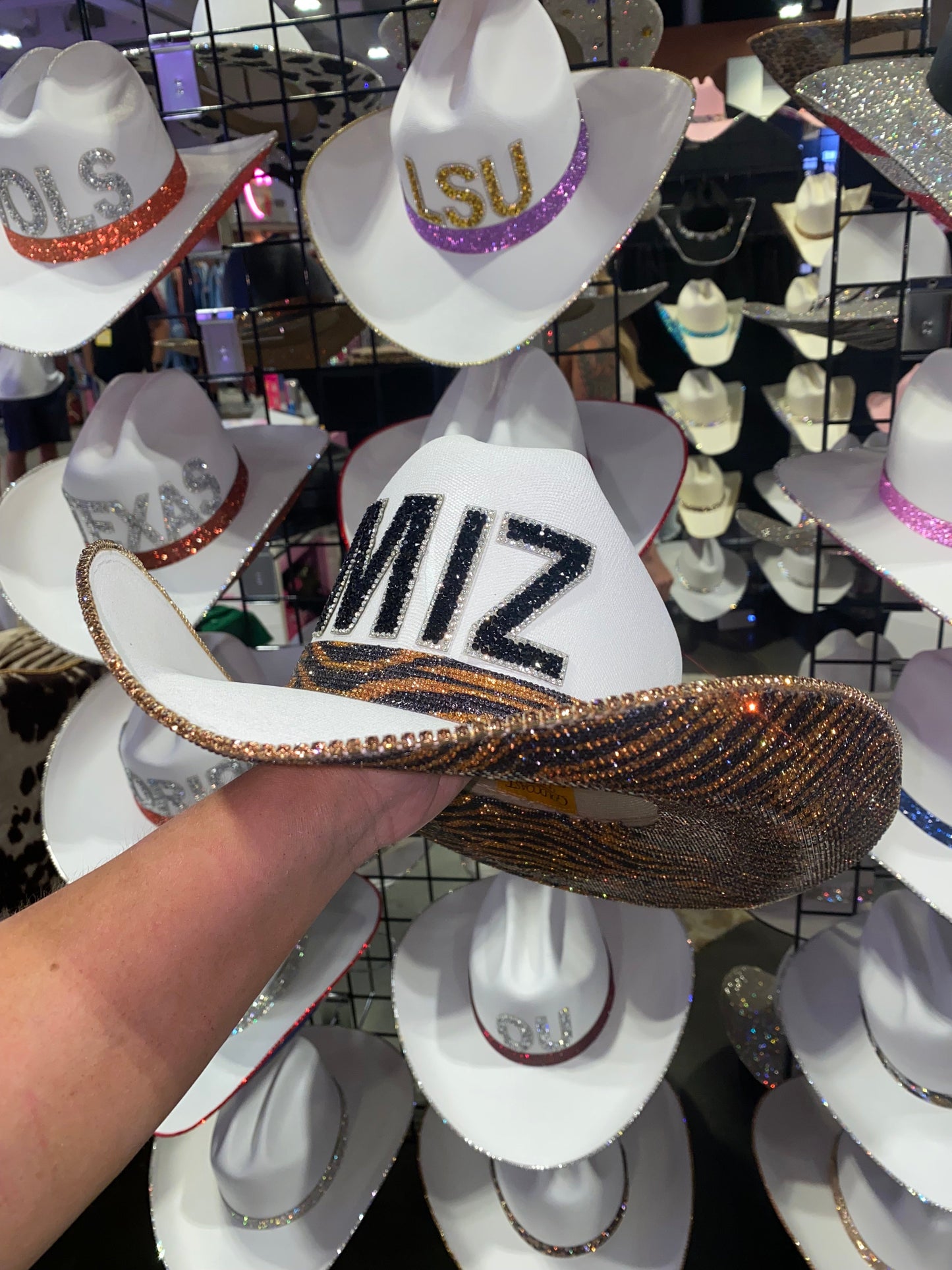 Rhinestone Cowgirls Football Missouri Mizzou Hat