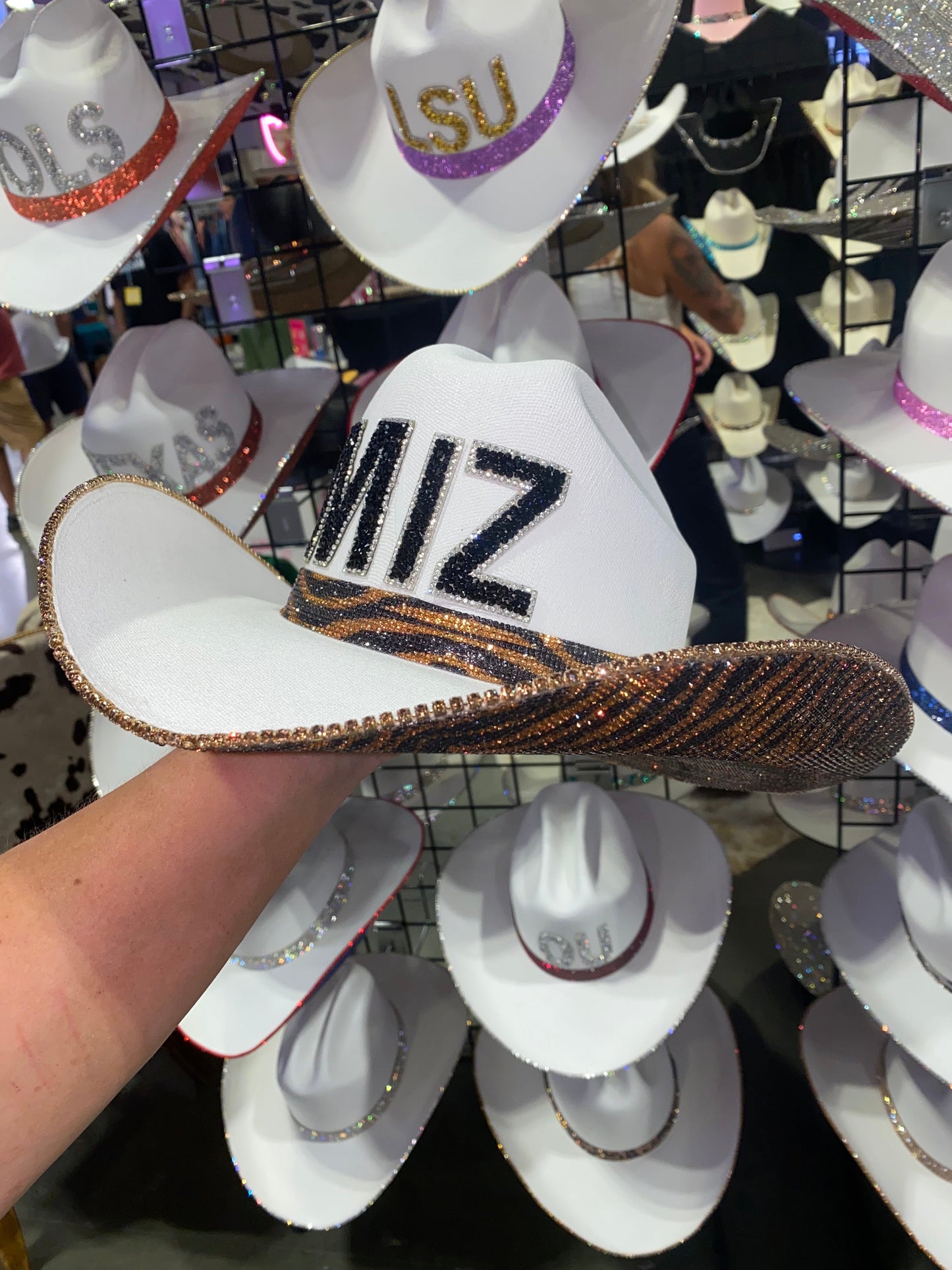 Rhinestone Cowgirls Football Missouri Mizzou Hat