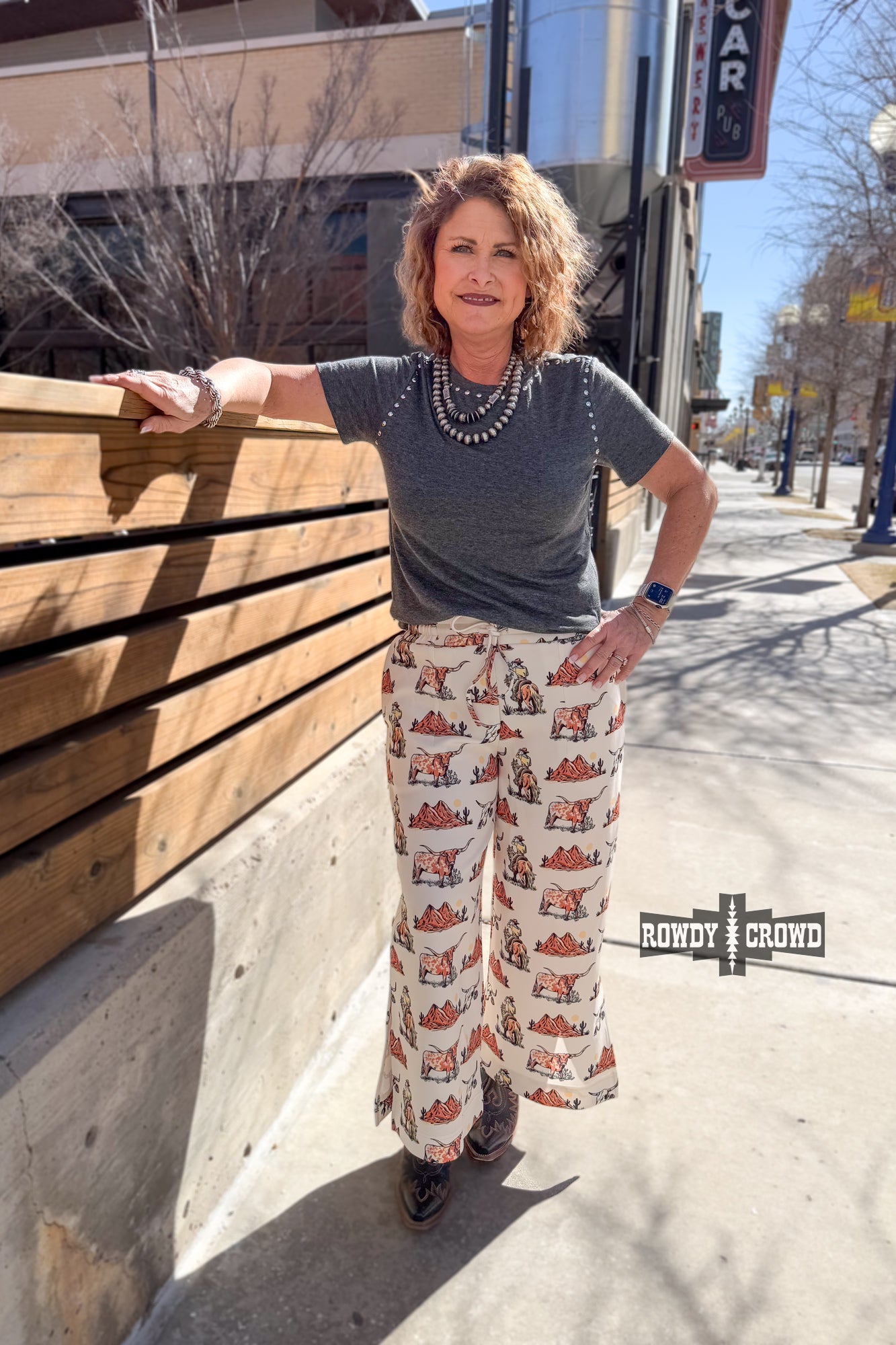 Tapaderos Longhorn Cropped Pants