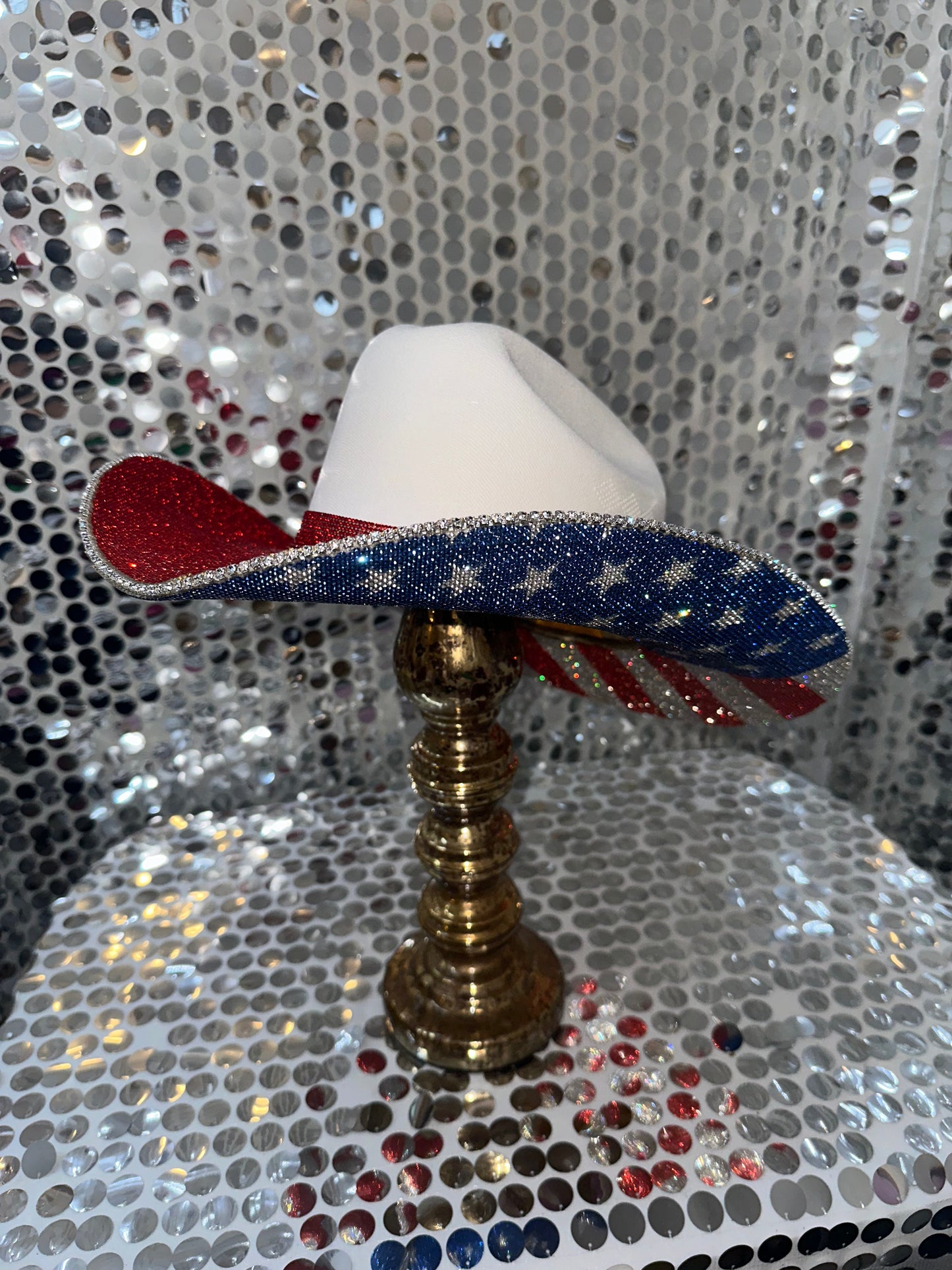 Rhinestone Cowgirl The "America" Hat - Red On Top