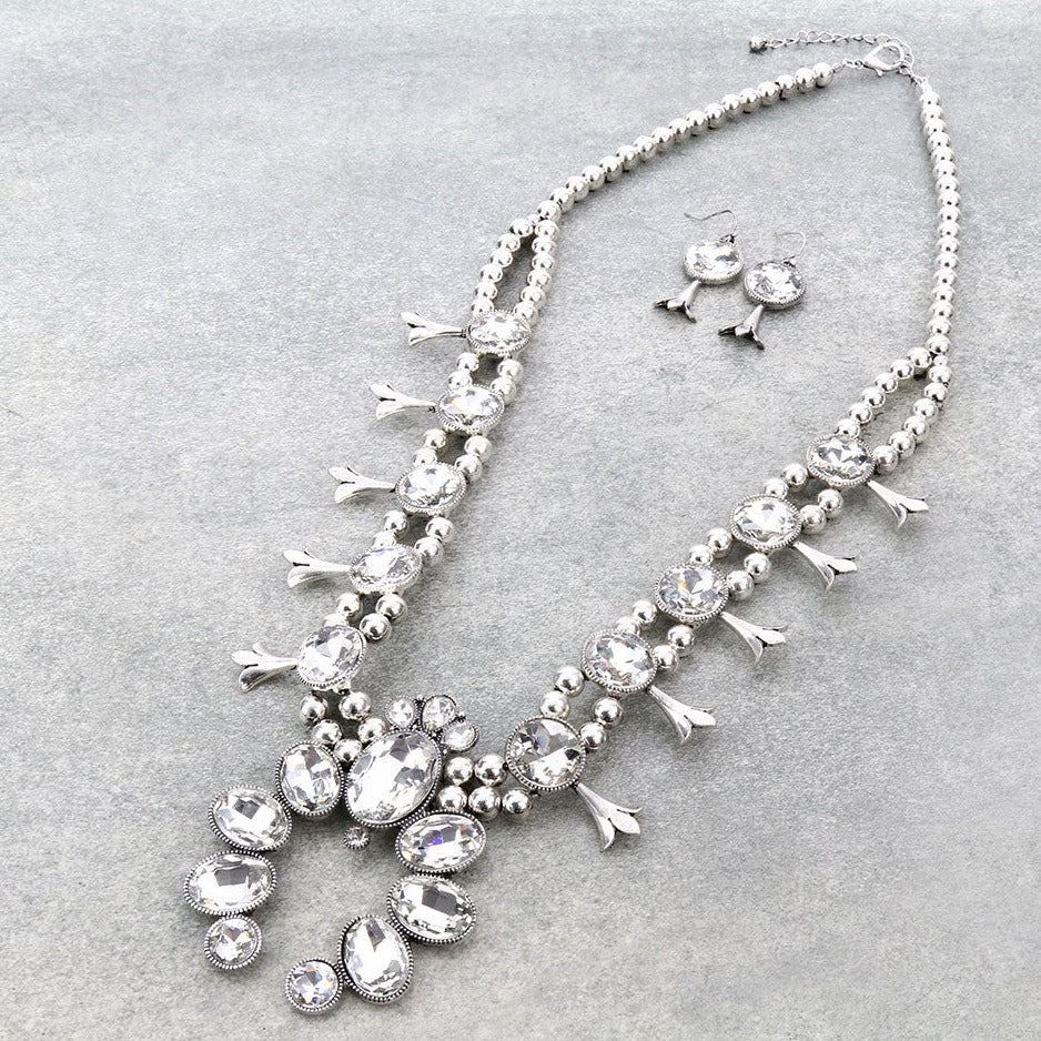 The Venetian Rhinestone Squash Blossom Necklace Set