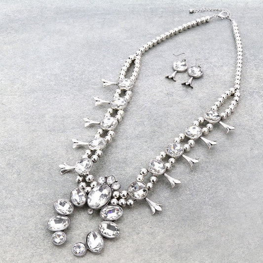 The Venetian Rhinestone Squash Blossom Necklace Set