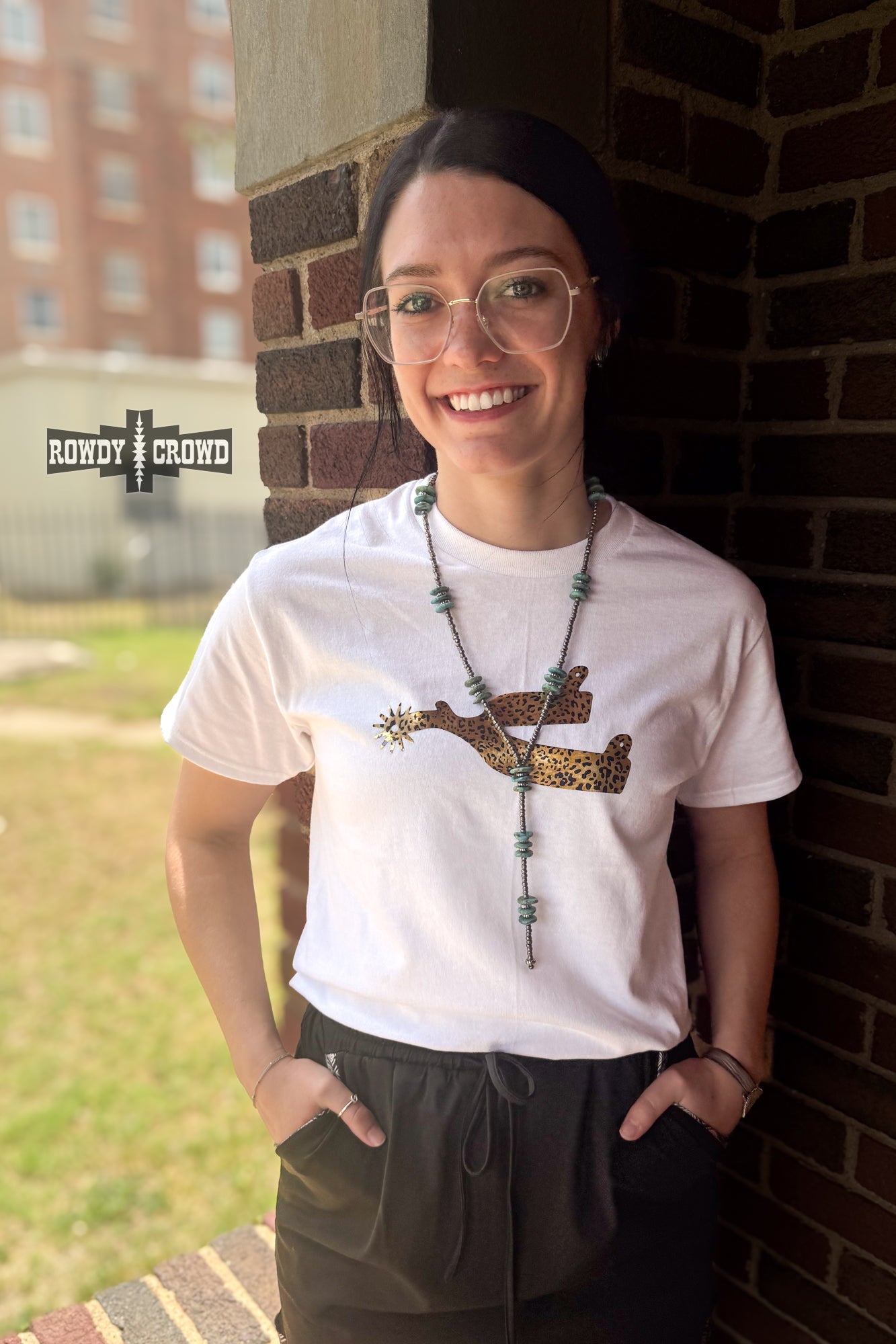 Leopard Spur Tee- WHITE