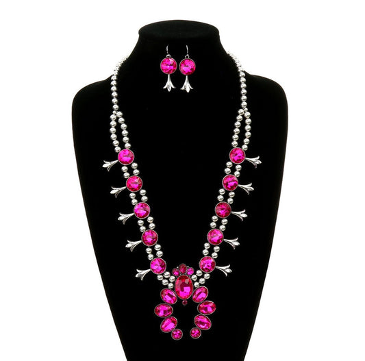 Barbie Rhinestone Squash Blossom Necklace Set