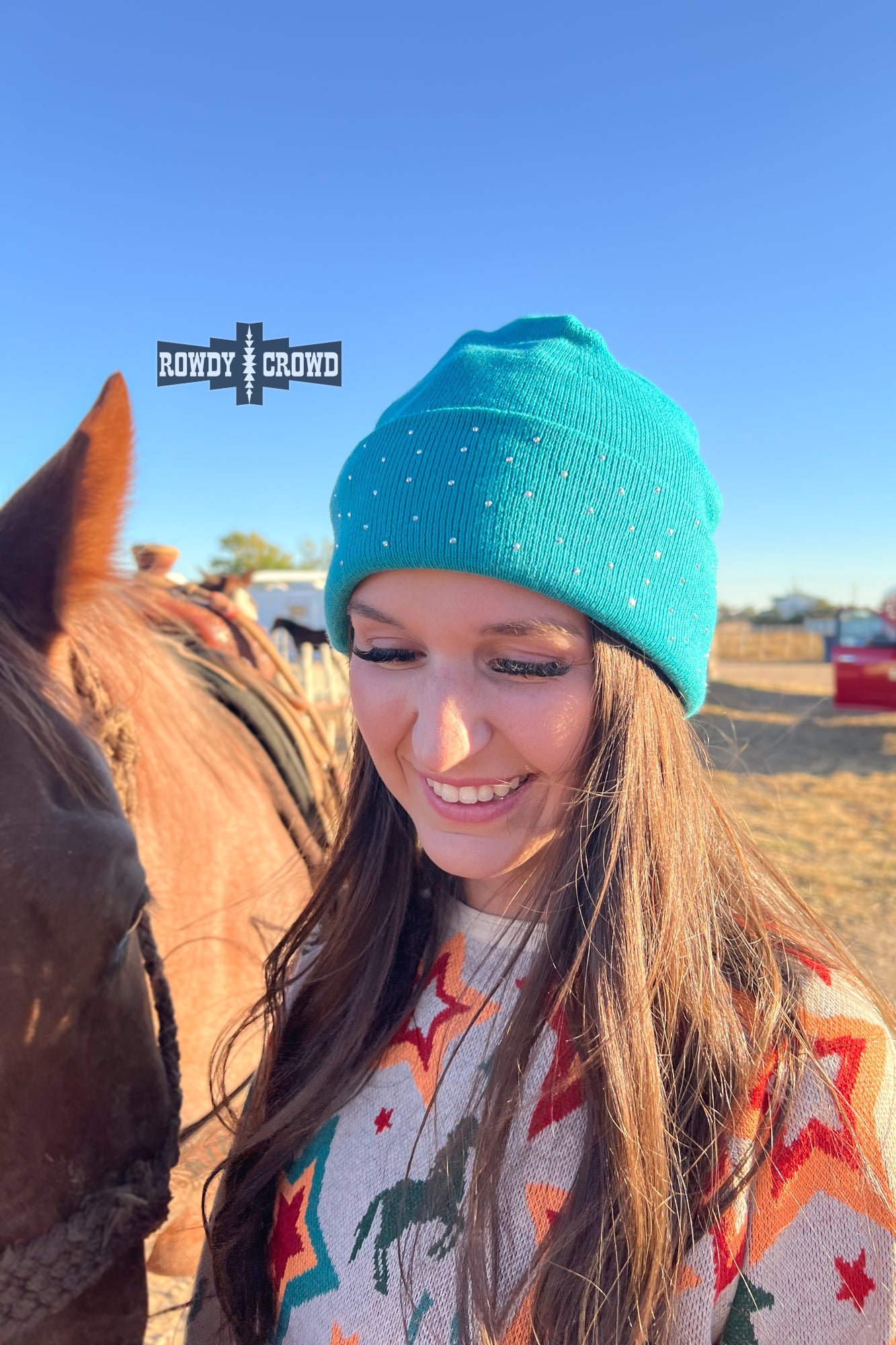 Turquoise-Shine Bright Beanie