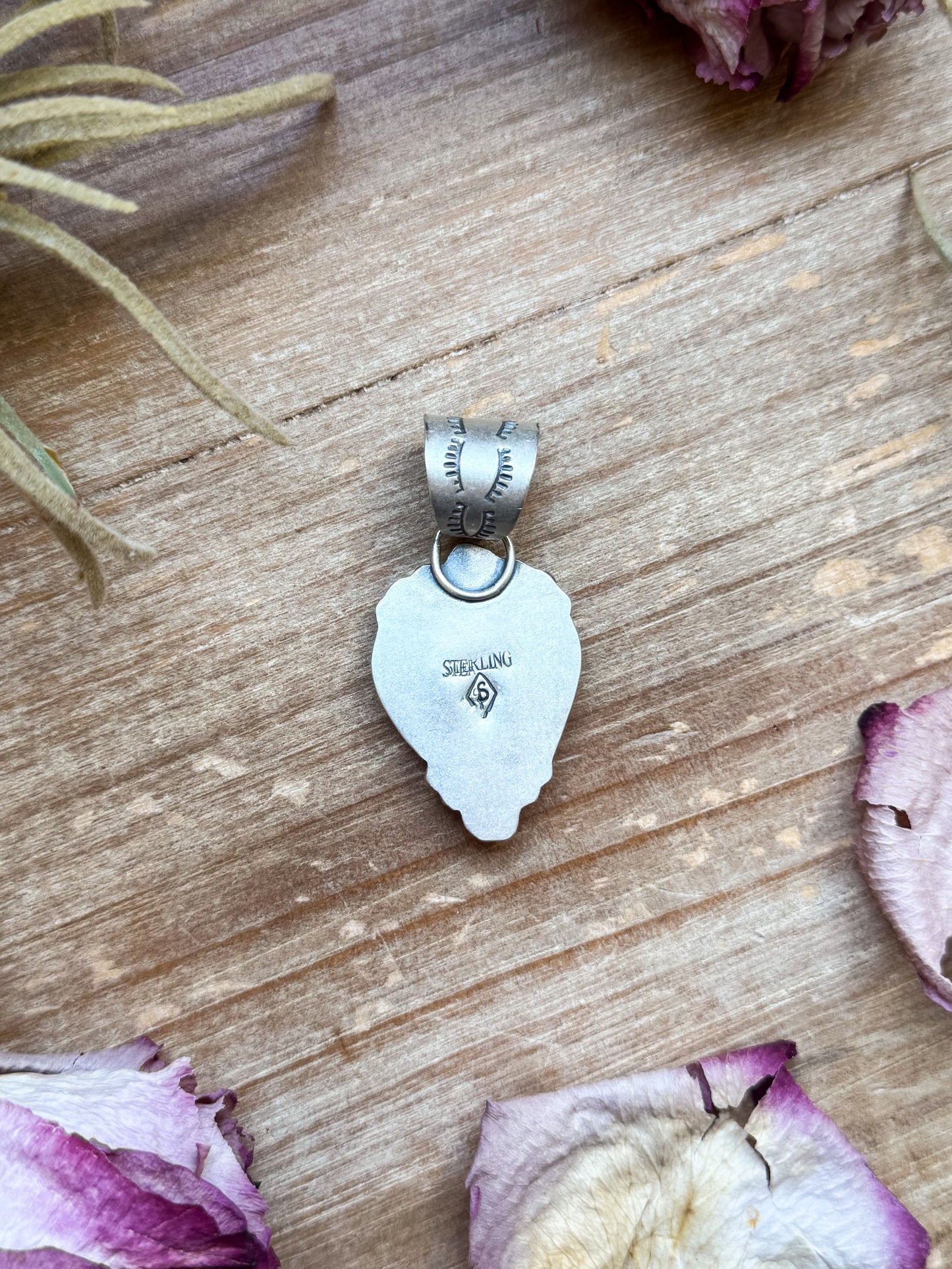 Sterling Silver Purple Spiny Oyster Heart Pendant – Handmade by Artist Shay Pfeiffer