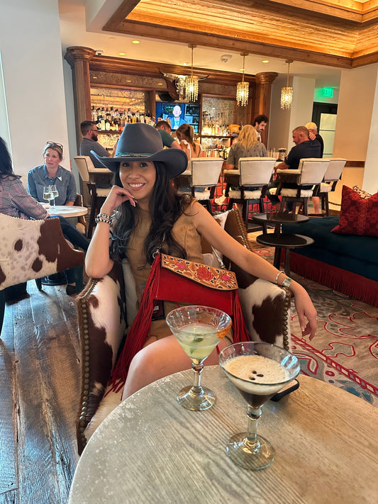 Alamo Saddlery Fringe Clutch- Cheetah Rose